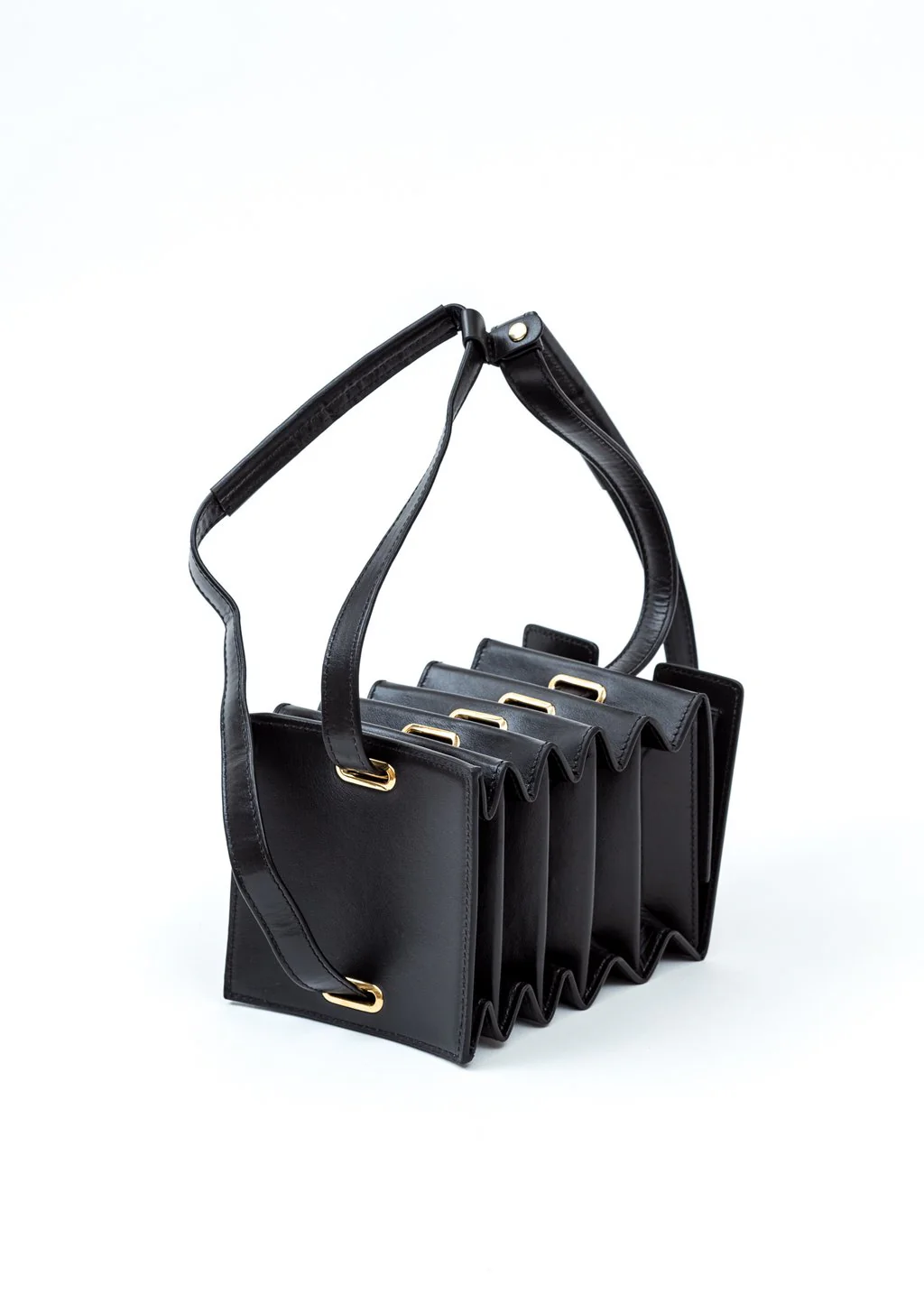 Black Mini Accordion Bag - Image 3