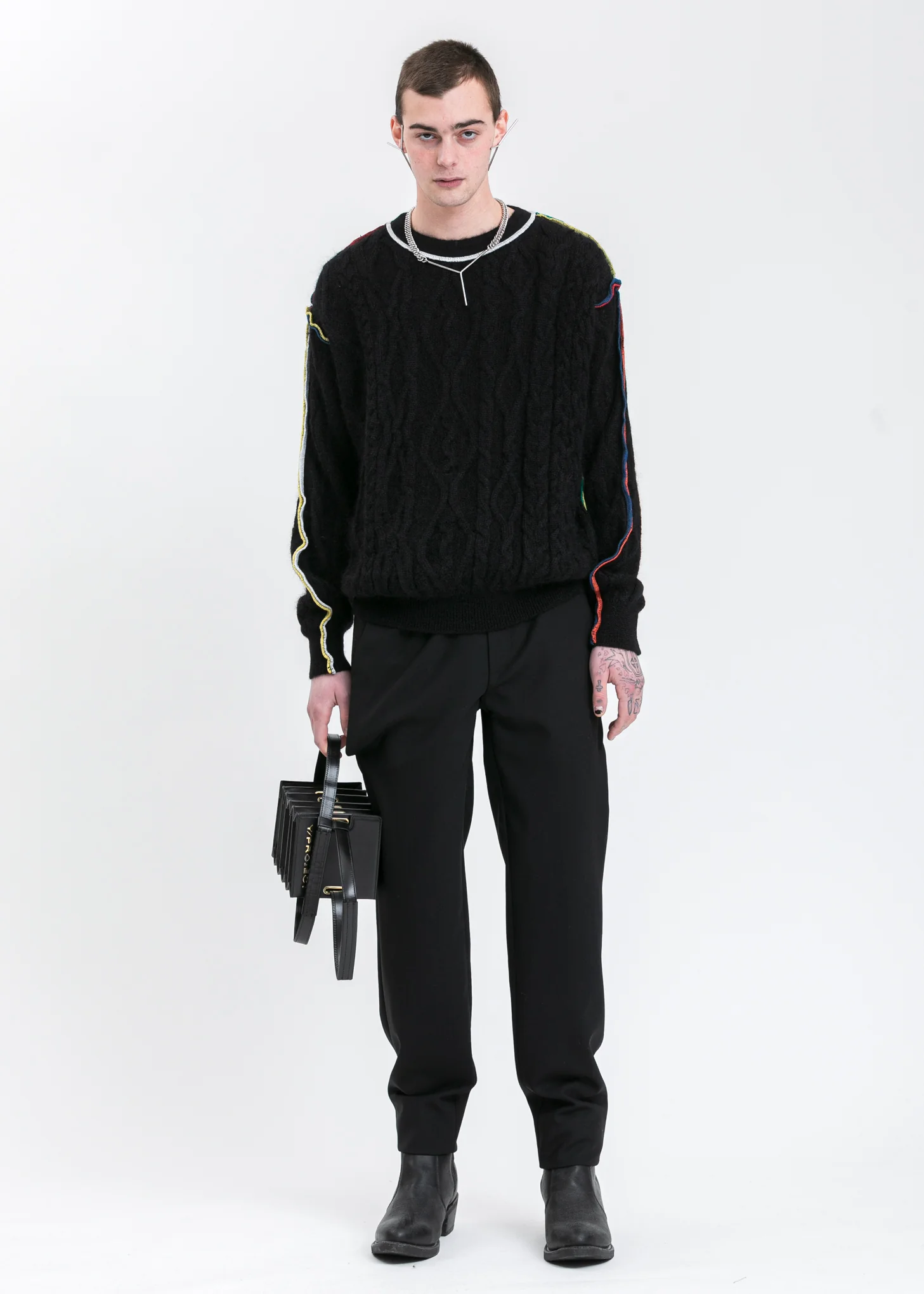 Black Mini Accordion Bag - Image 3