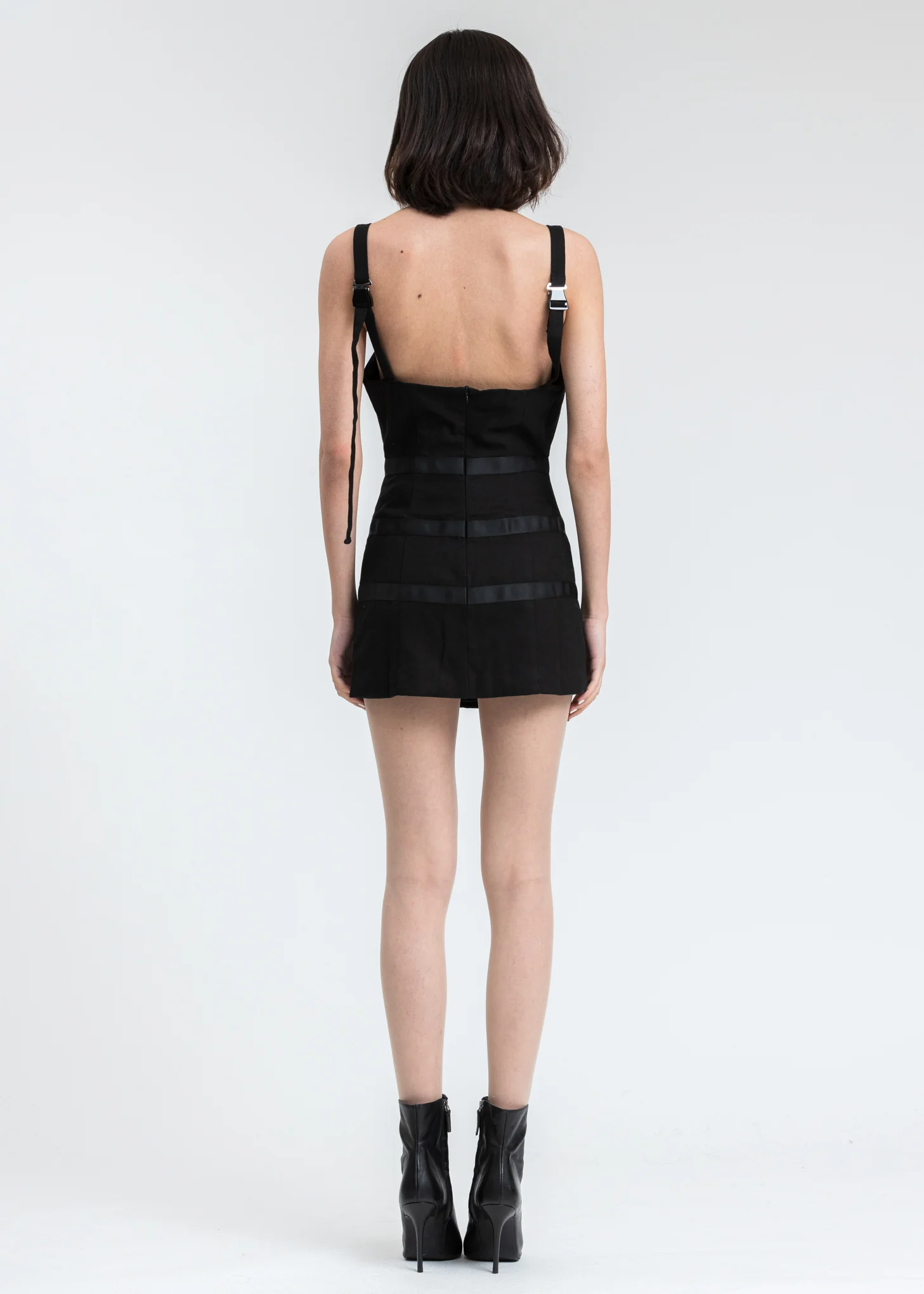Black Mini Buckle Wrap Dress - Image 3
