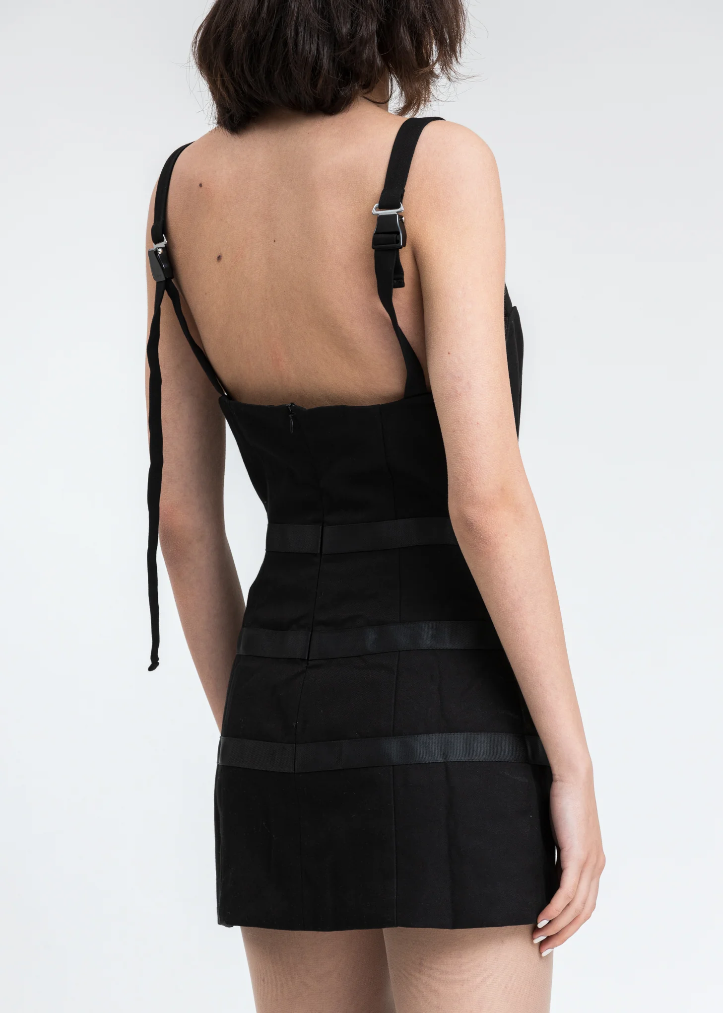 Black Mini Buckle Wrap Dress - Image 5