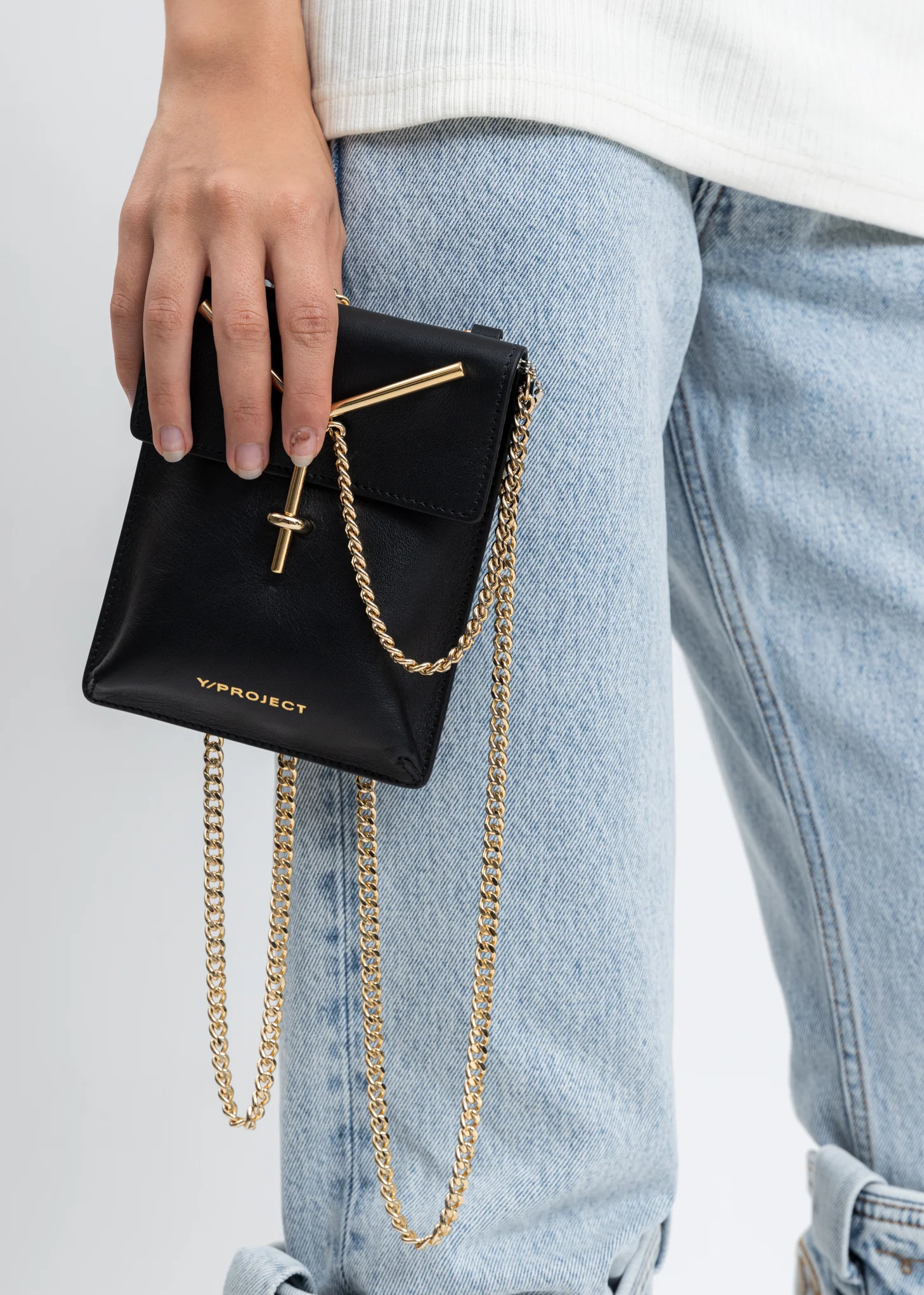 Black Mini Y Pochette Bag - Image 3