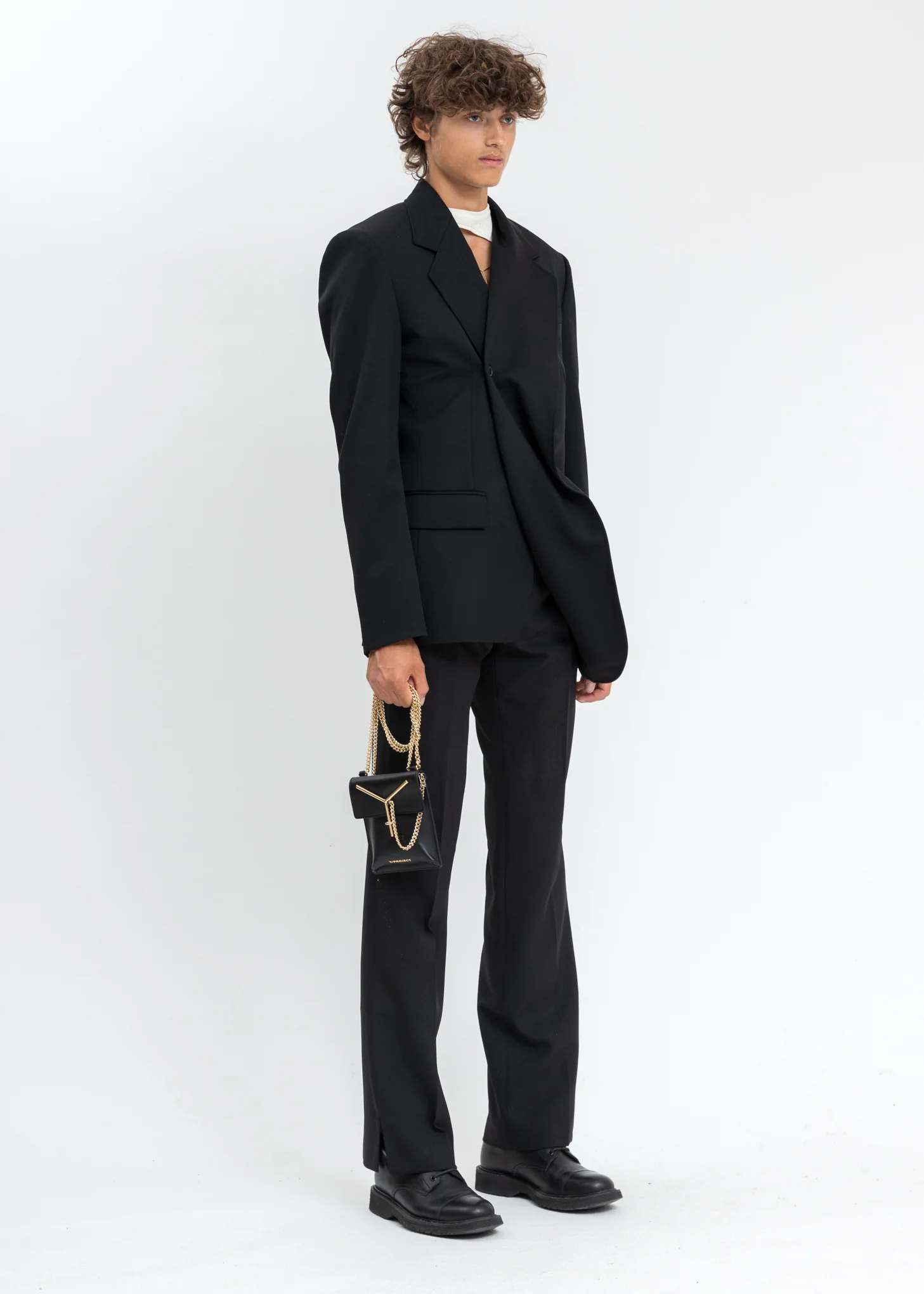Black Mini Y Pochette Bag - Image 5