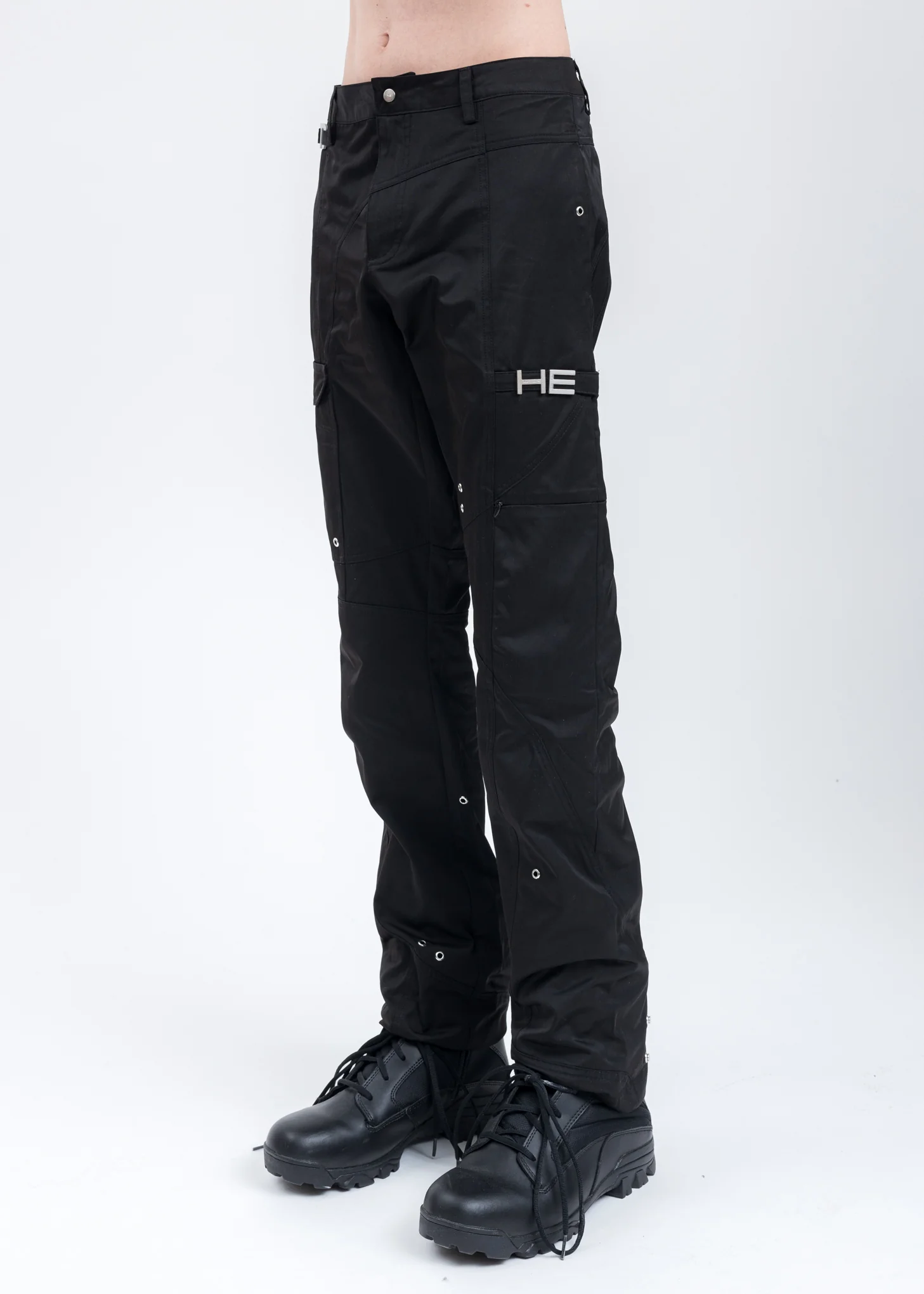 Black Minimal Trill Cargo Pants - Image 3