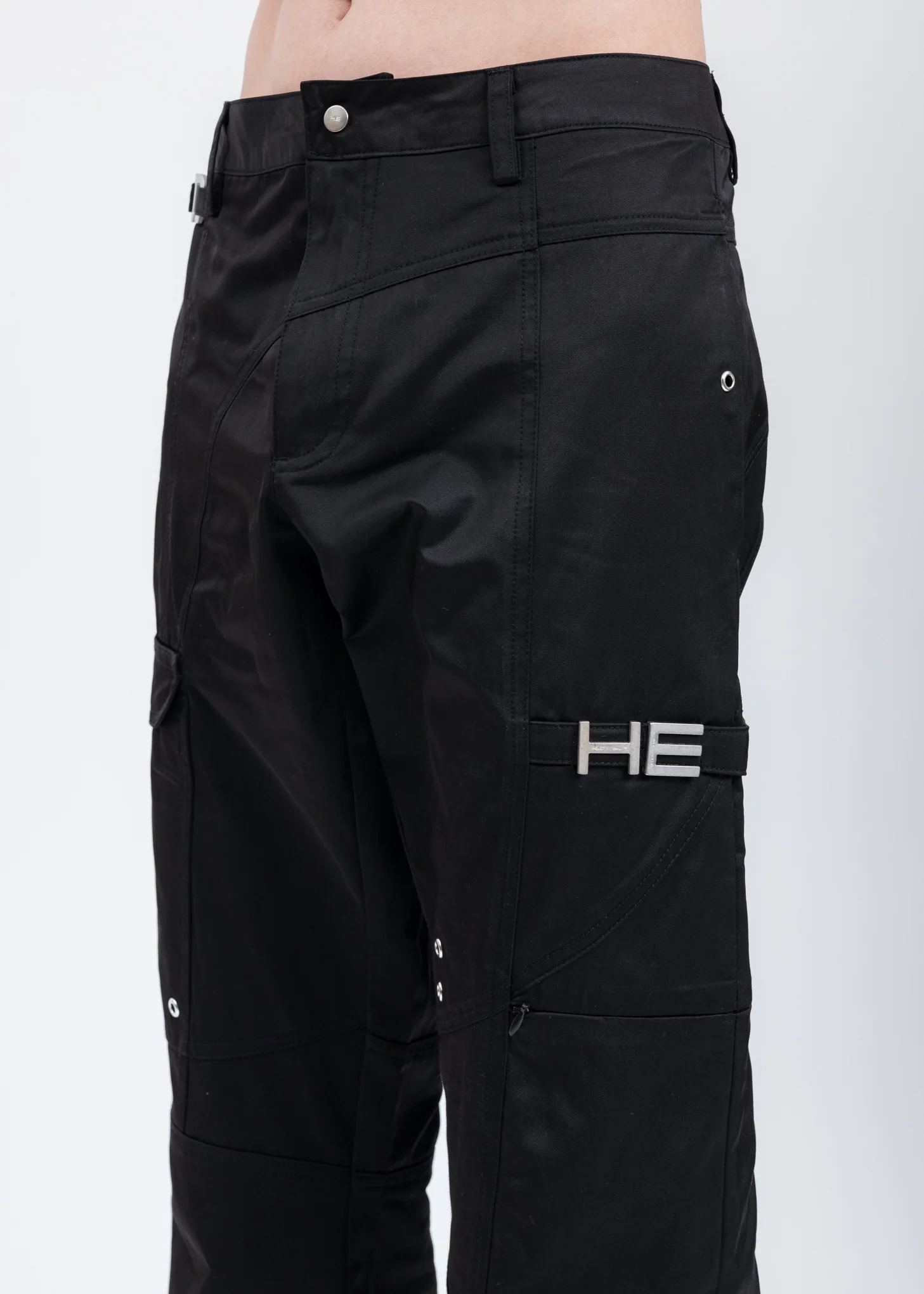 Black Minimal Trill Cargo Pants - Image 4