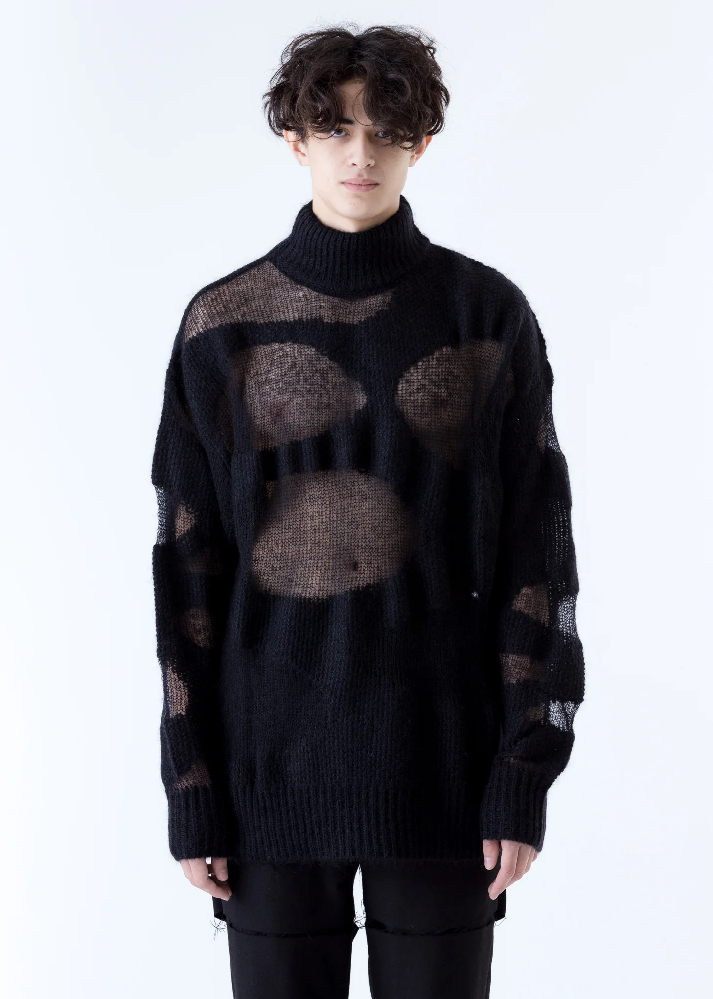 Black Mohair Vera Turtleneck
