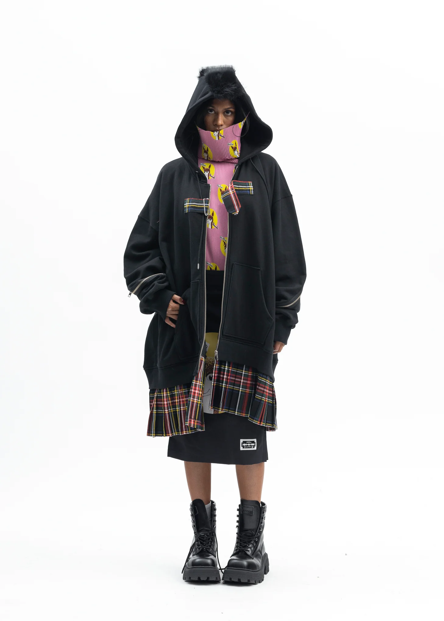 BLACK MOHAWK PUNK HOODIE - Image 7