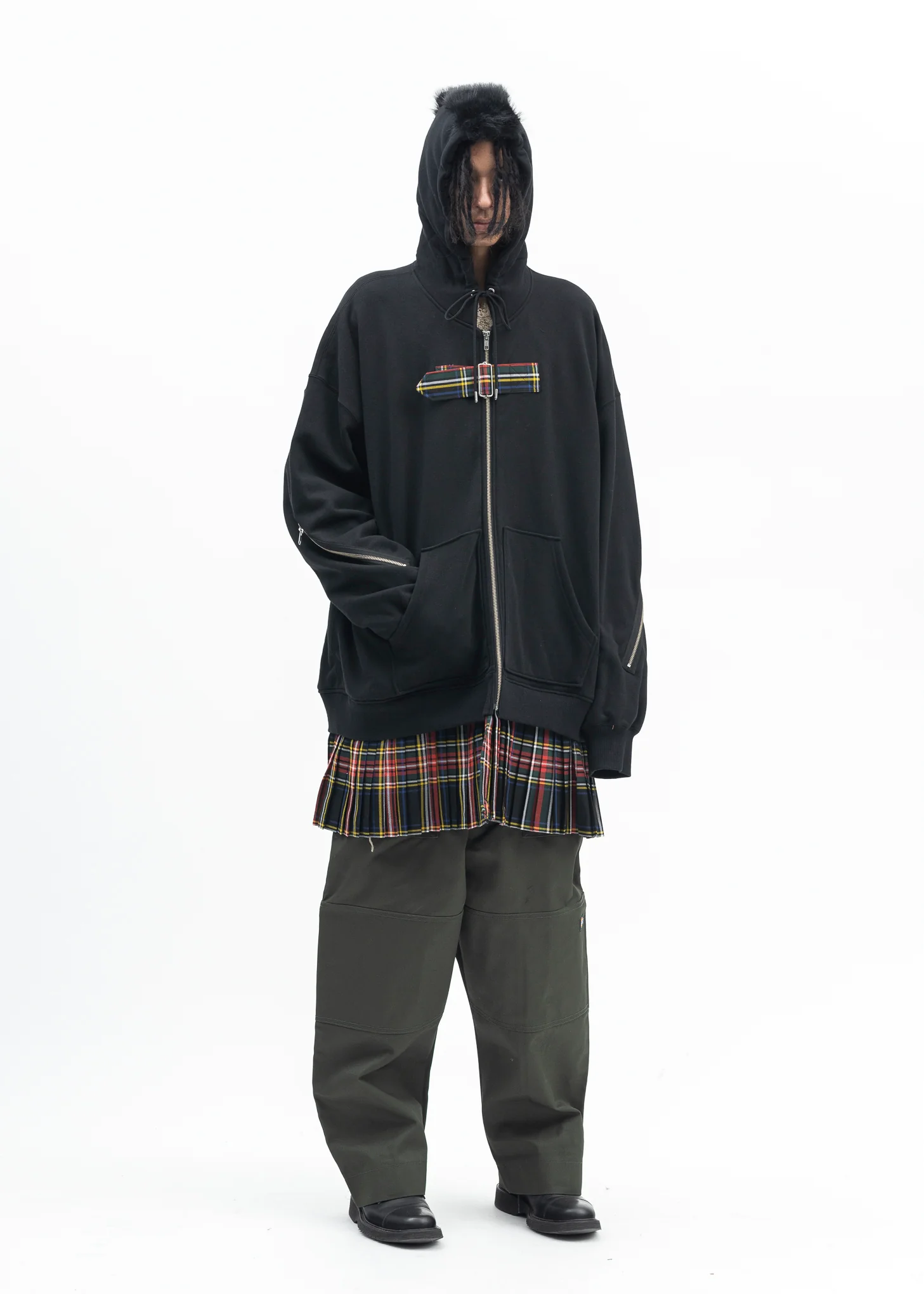 BLACK MOHAWK PUNK HOODIE - Image 7