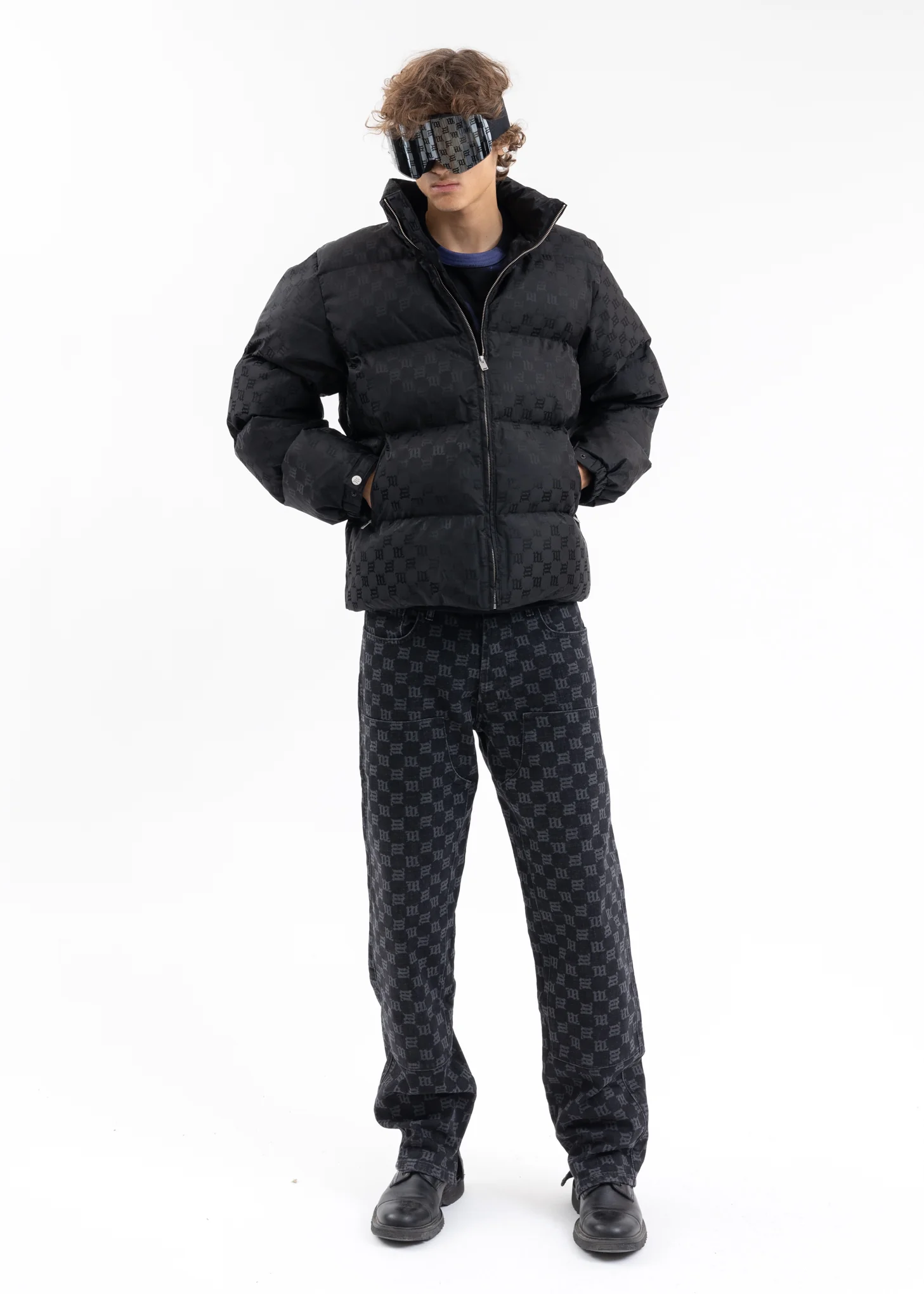 BLACK MONOGRAM CARPENTER DENIM TROUSERS - Image 7