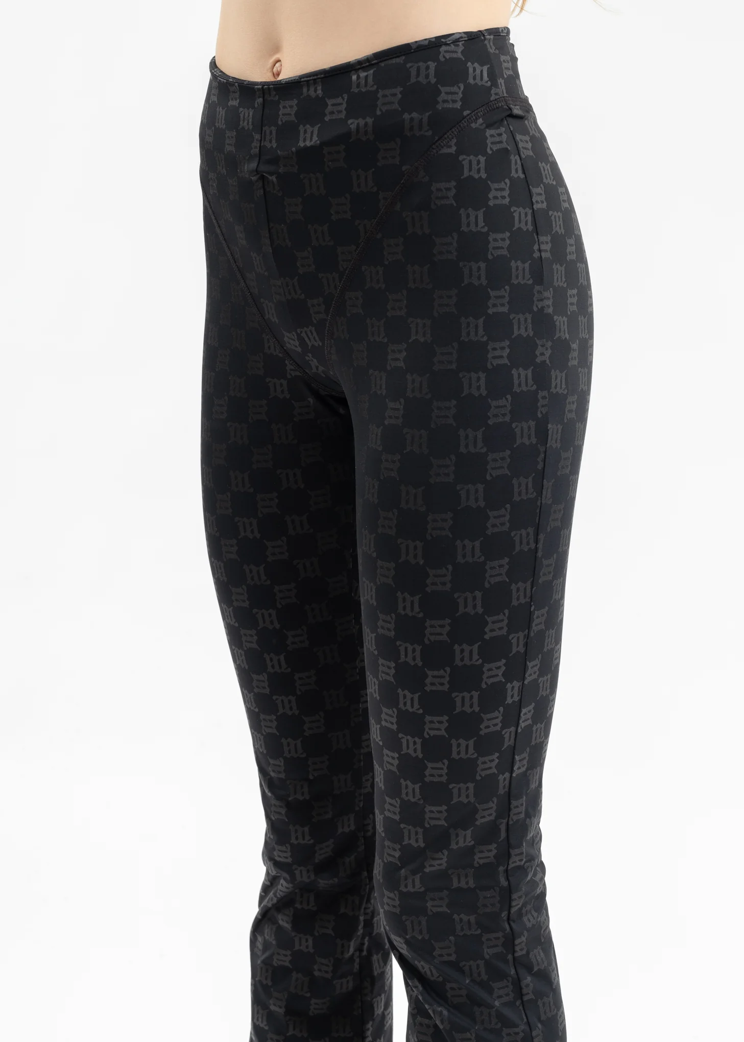 BLACK MONOGRAM FLARED TROUSERS - Image 4