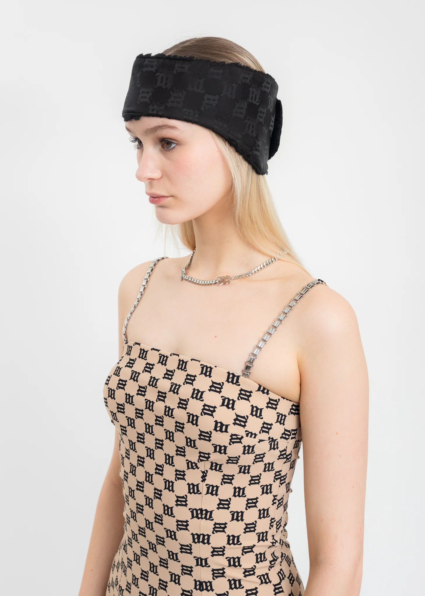 Black Monogram Jacquard Headband