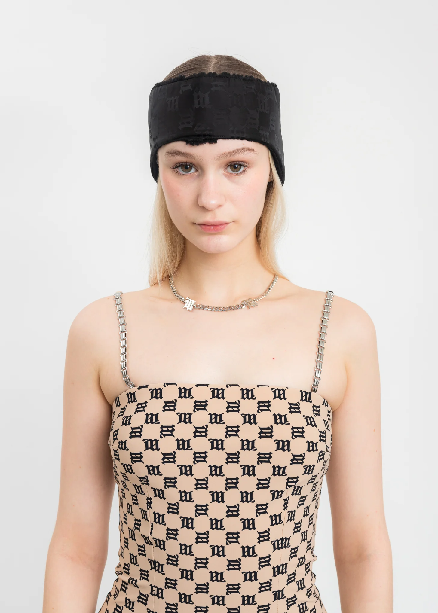 Black Monogram Jacquard Headband - Image 3