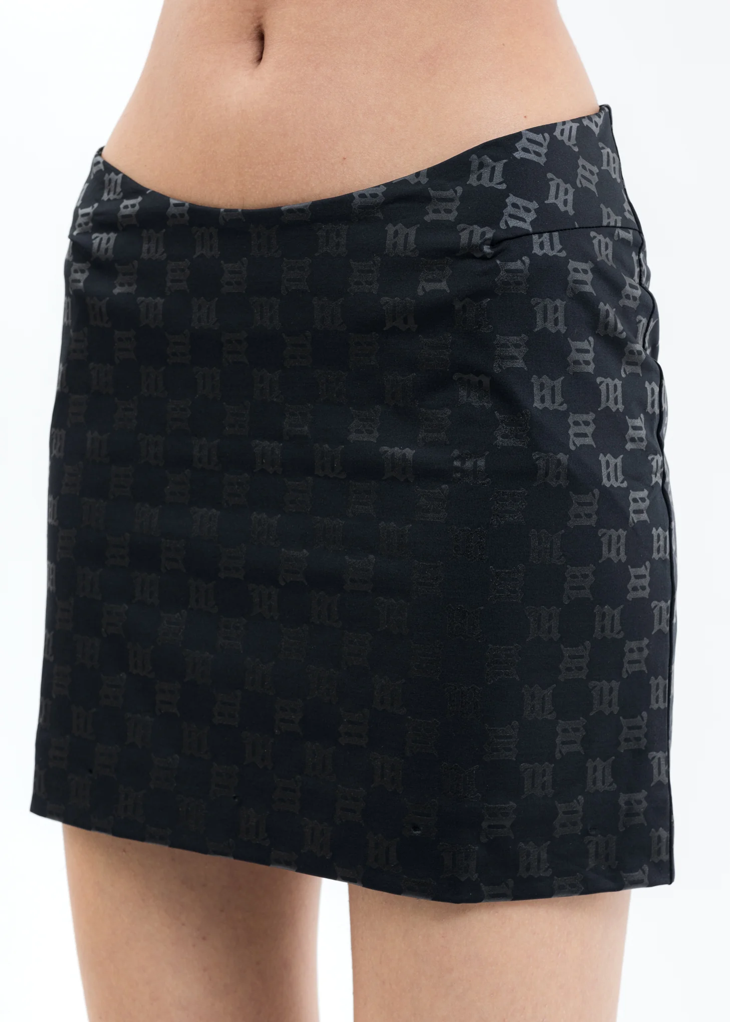 Black Monogram LARA Mini Skirt - Image 2
