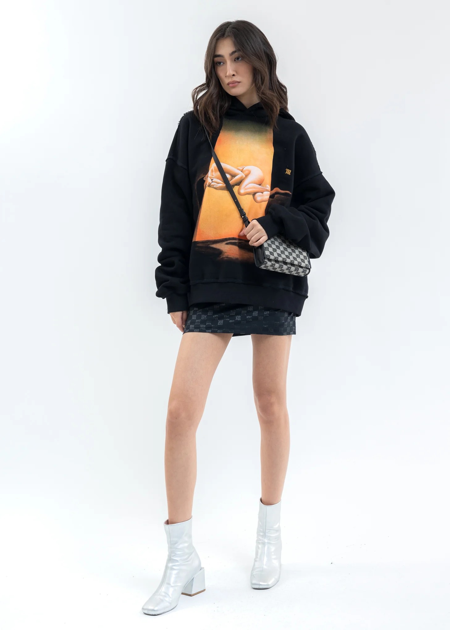 Black Monogram LARA Mini Skirt - Image 6