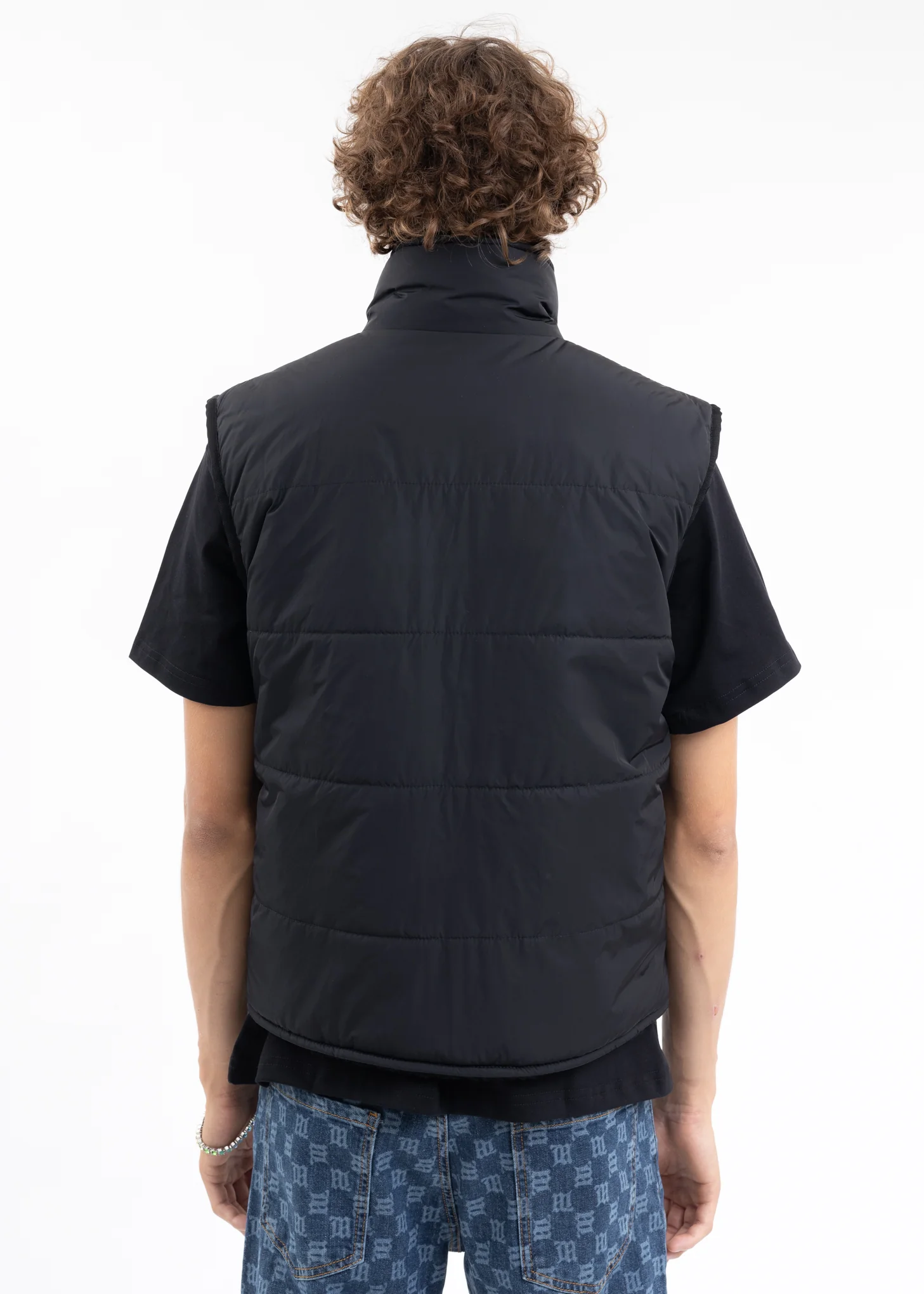 Black Monogram Nylon Sherpa Vest - Image 3