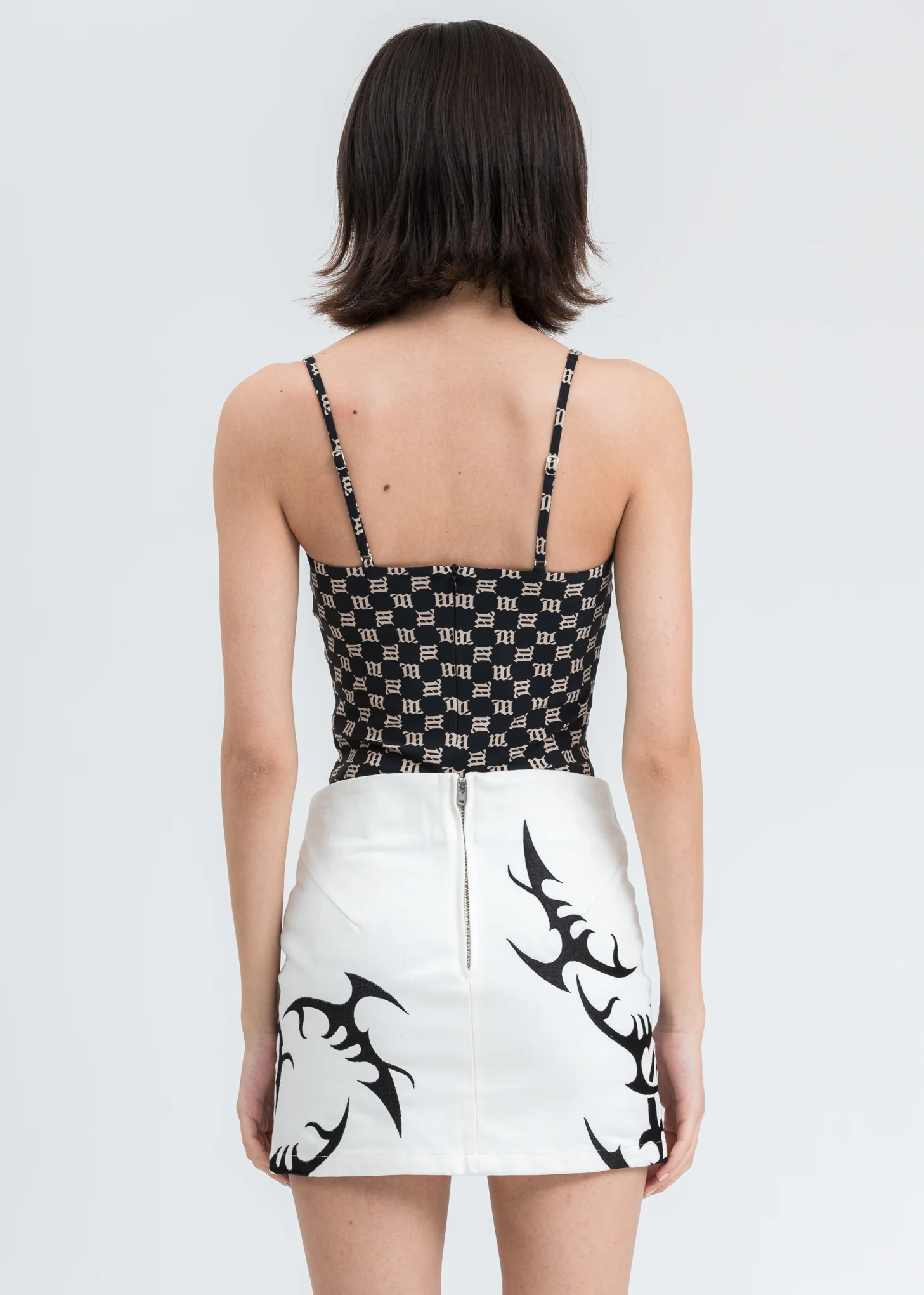 Black Monogram Spaghetti Top - Image 4