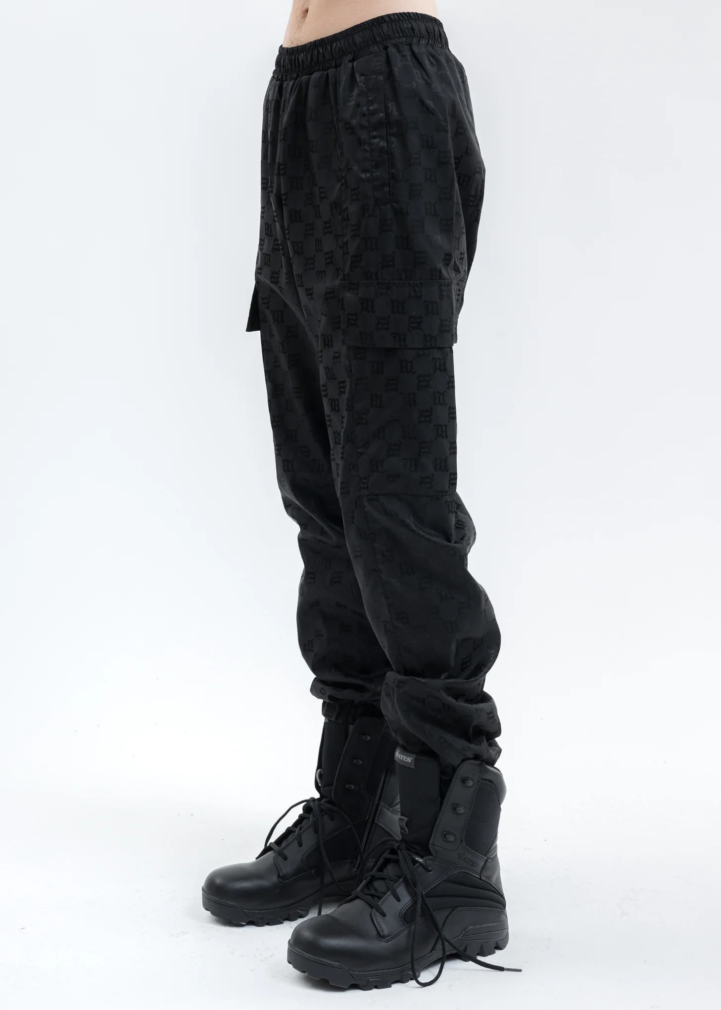 Black Monogram Track Trousers - Image 2