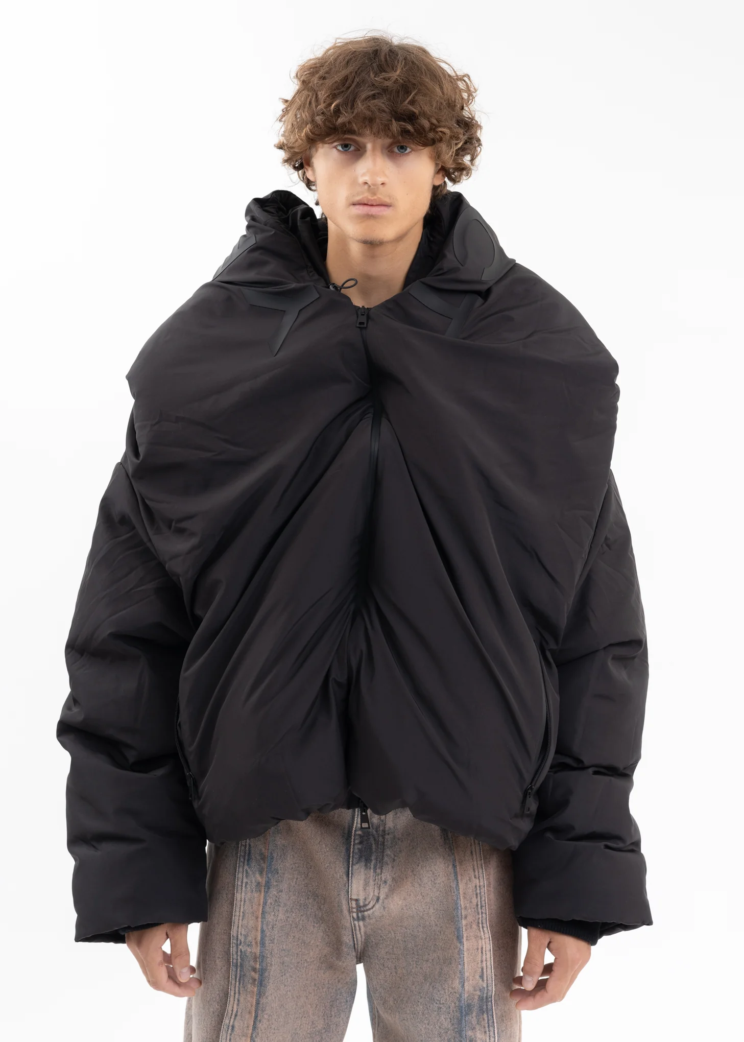 BLACK MONSTER PUFFER JACKET - Image 2
