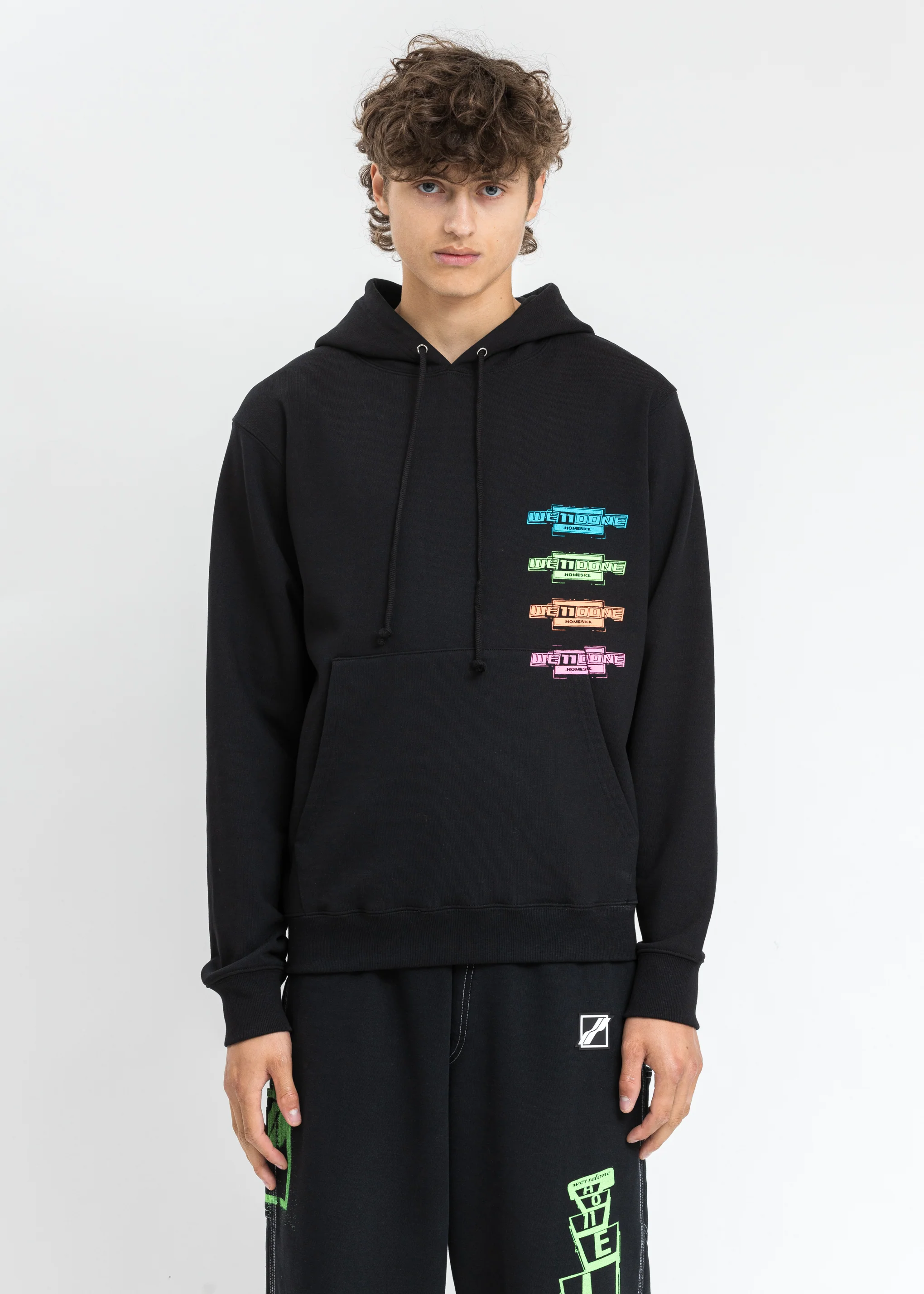 Black Multi Color Logo Hoodie