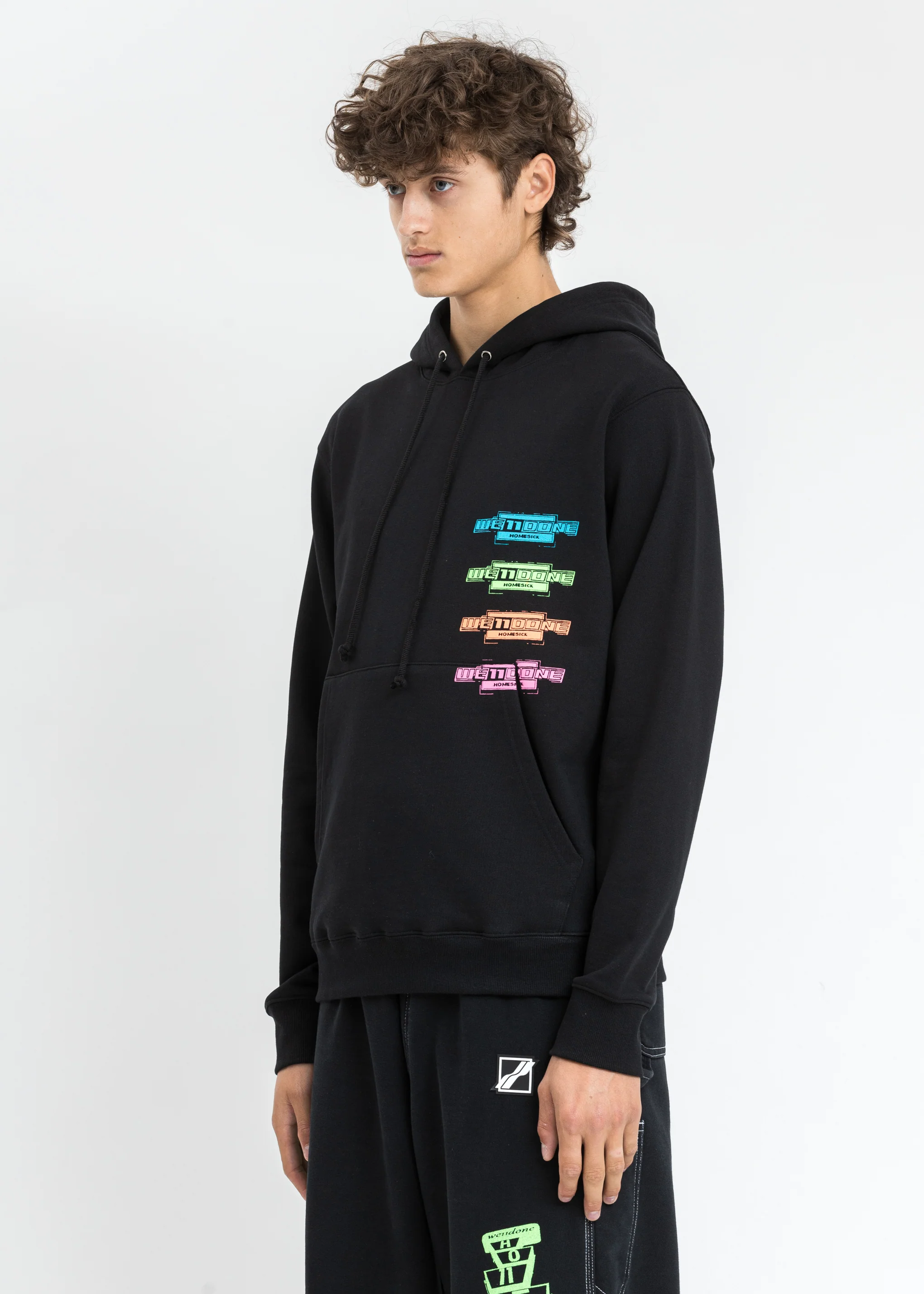 Black Multi Color Logo Hoodie - Image 3