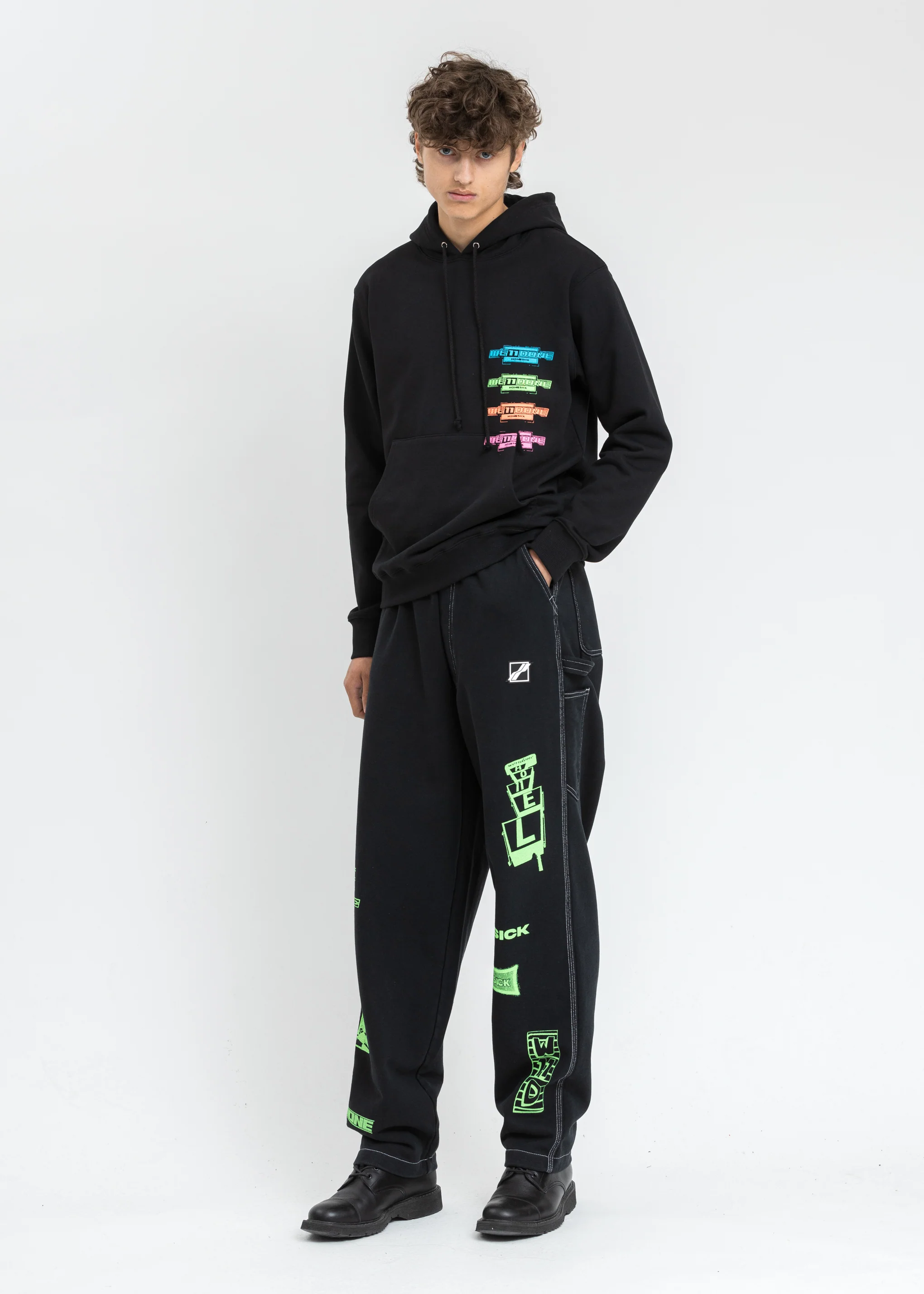Black Multi Color Logo Hoodie - Image 6