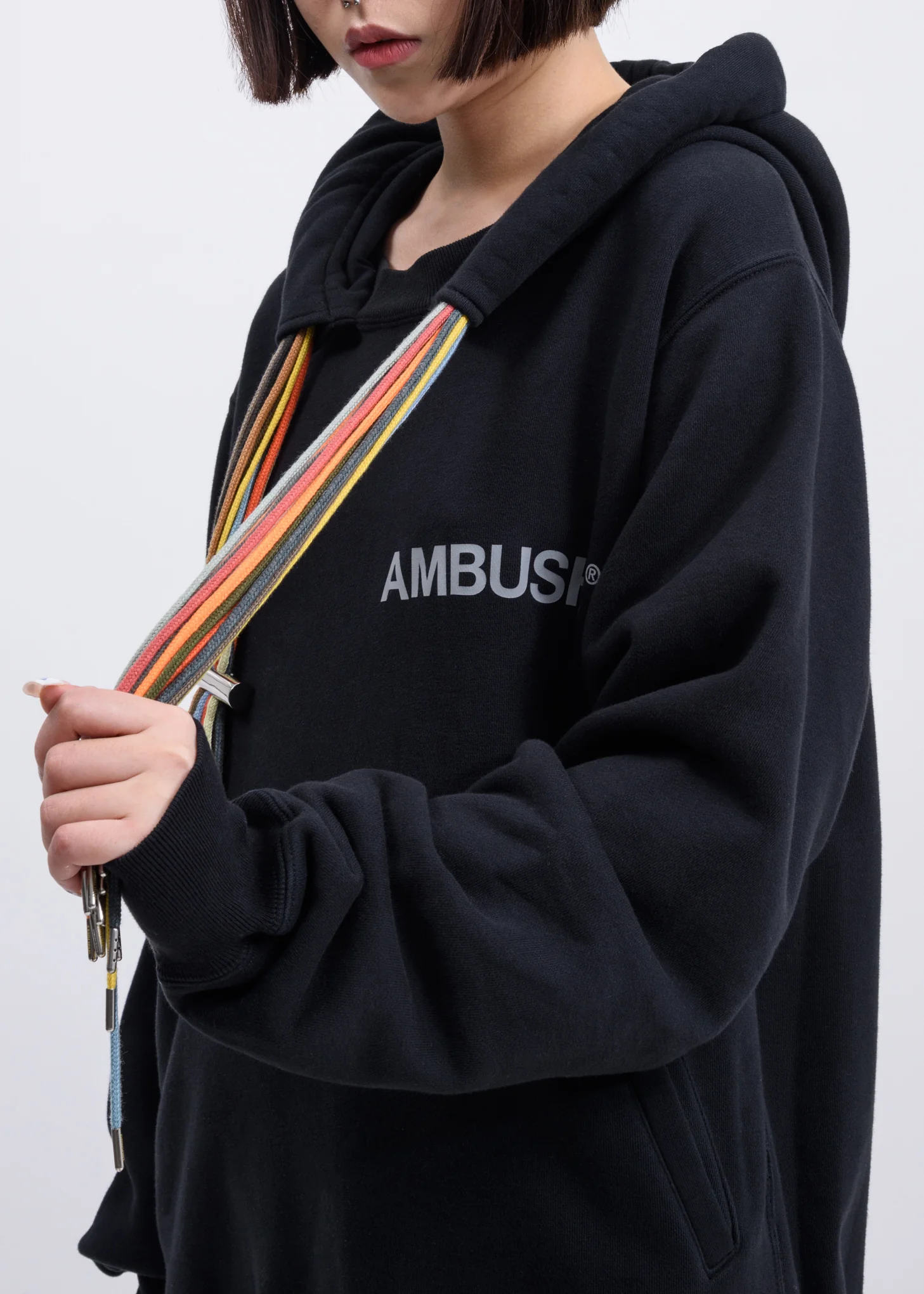 Black Multi Cord Logo Hoodie - Image 2