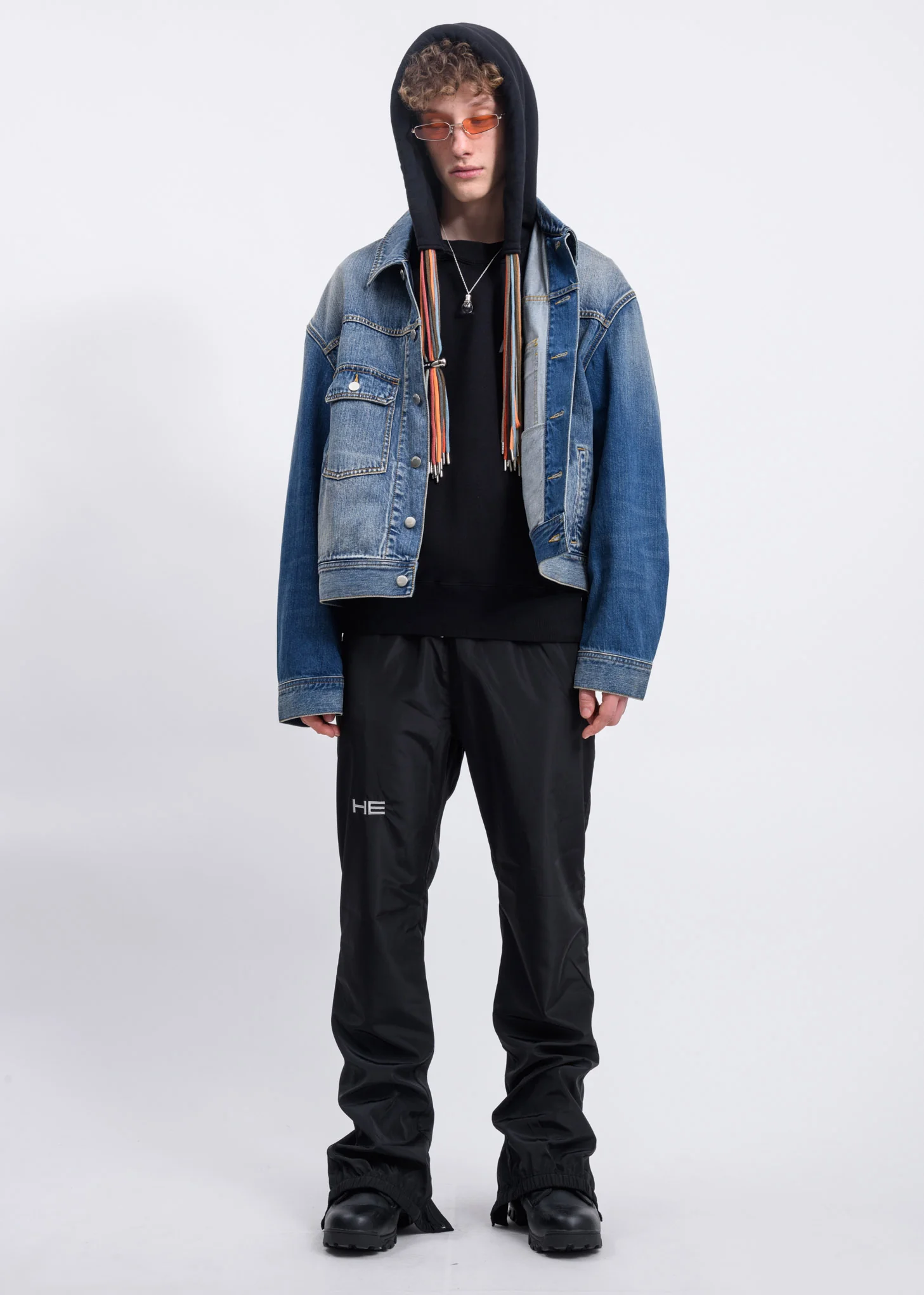 Black Multi Cord Logo Hoodie - Image 5
