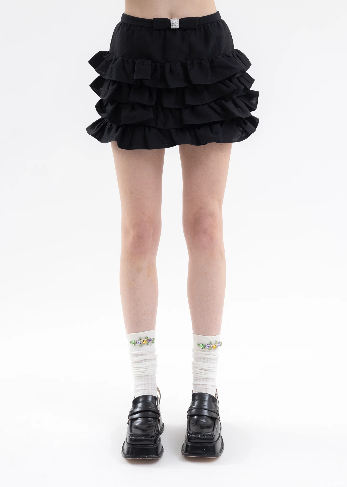 Black Multi-Layered Ruffle Skirt