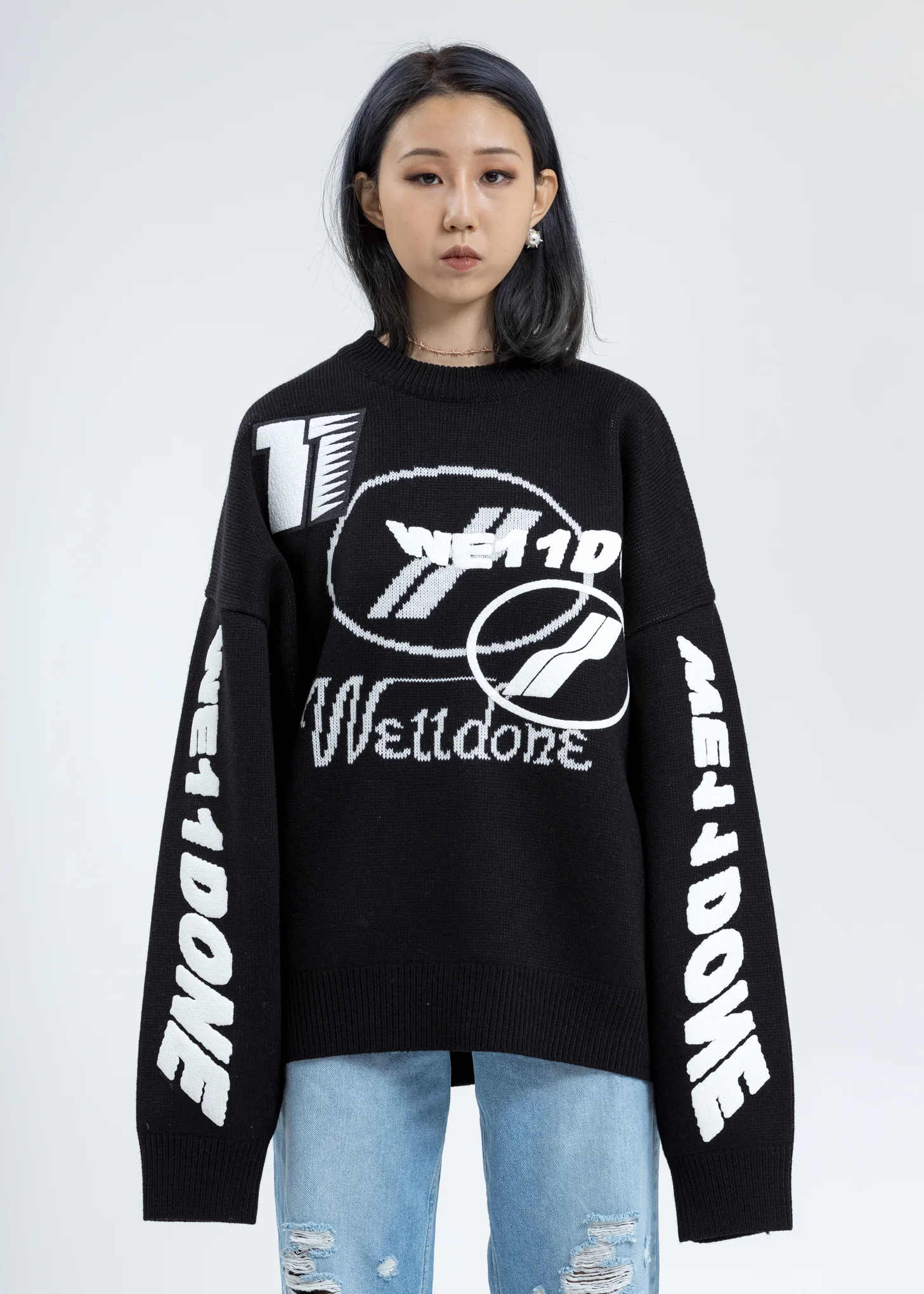 Black Multi Logo Jacquard Sweater - Image 2