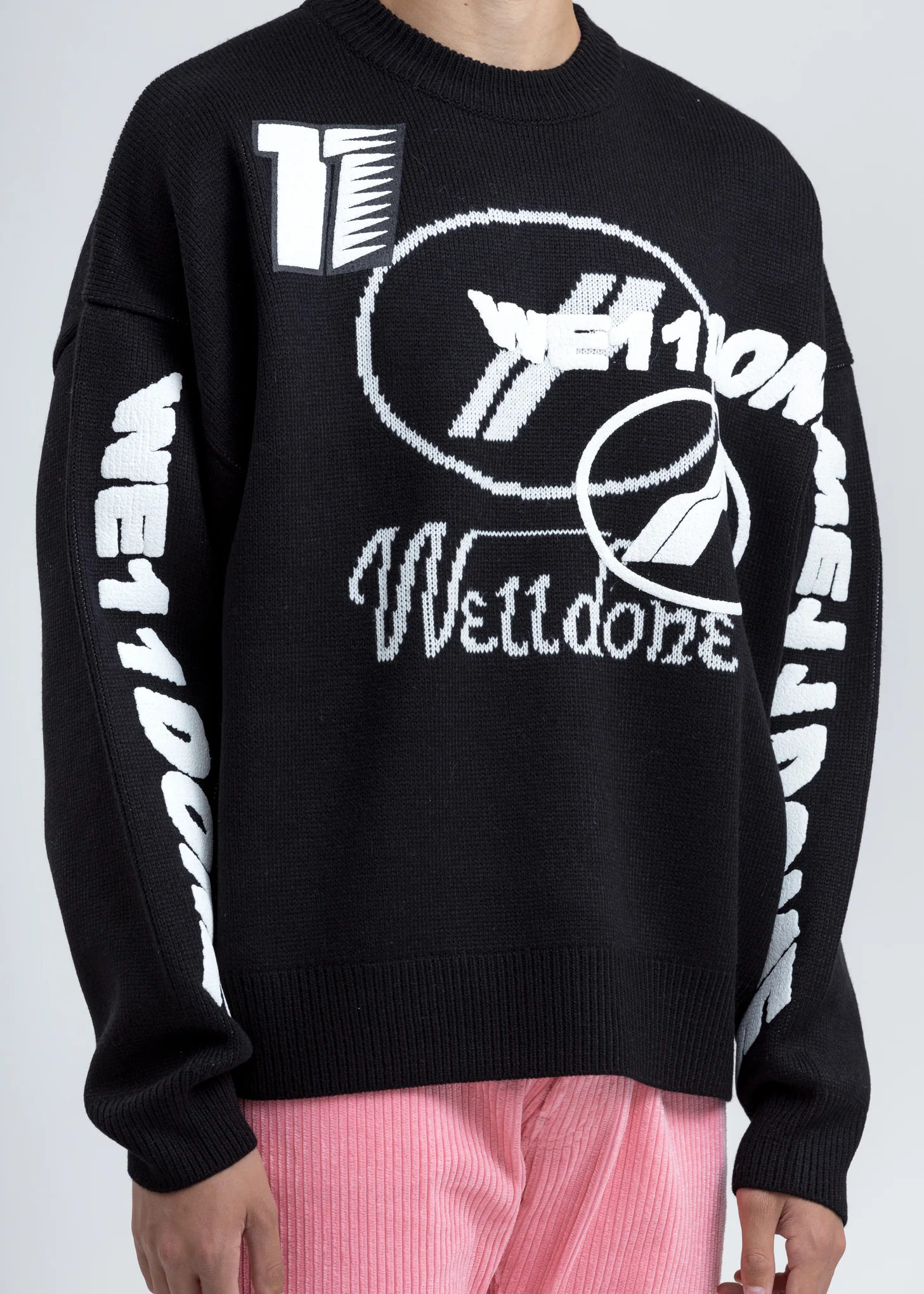 Black Multi Logo Jacquard Sweater - Image 2