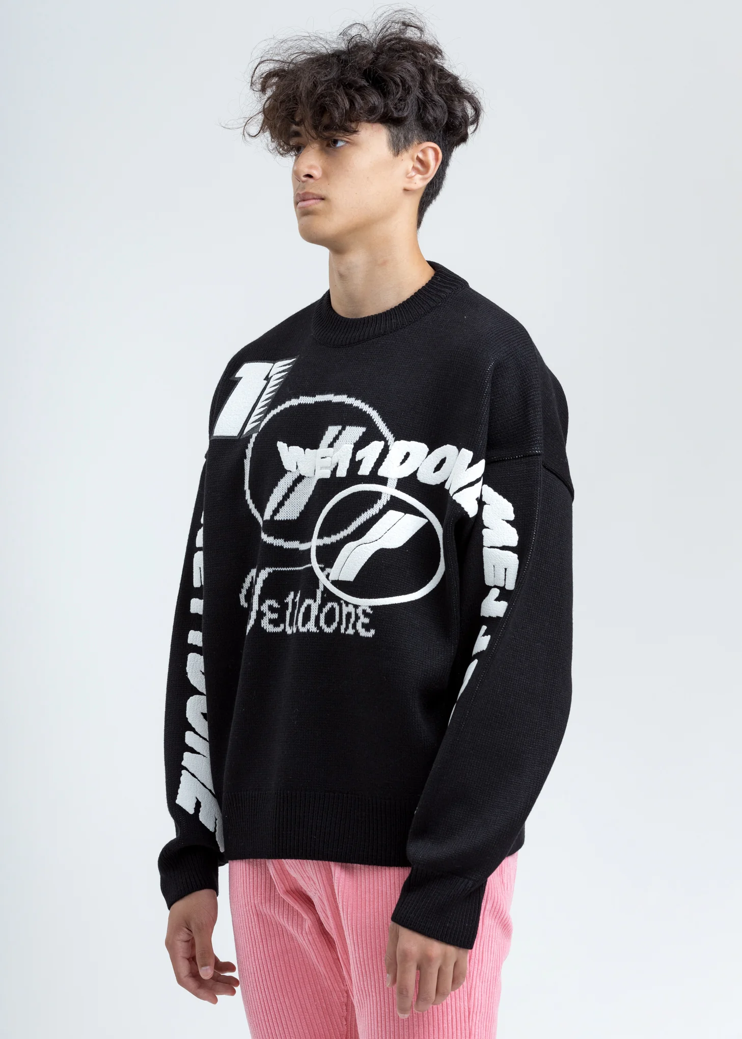 Black Multi Logo Jacquard Sweater - Image 3