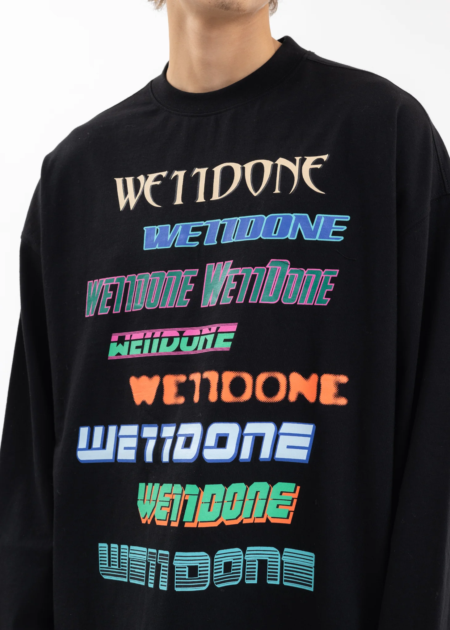 BLACK MULTI LOGO LONG- SLEEVED T-SHIRT - Image 2