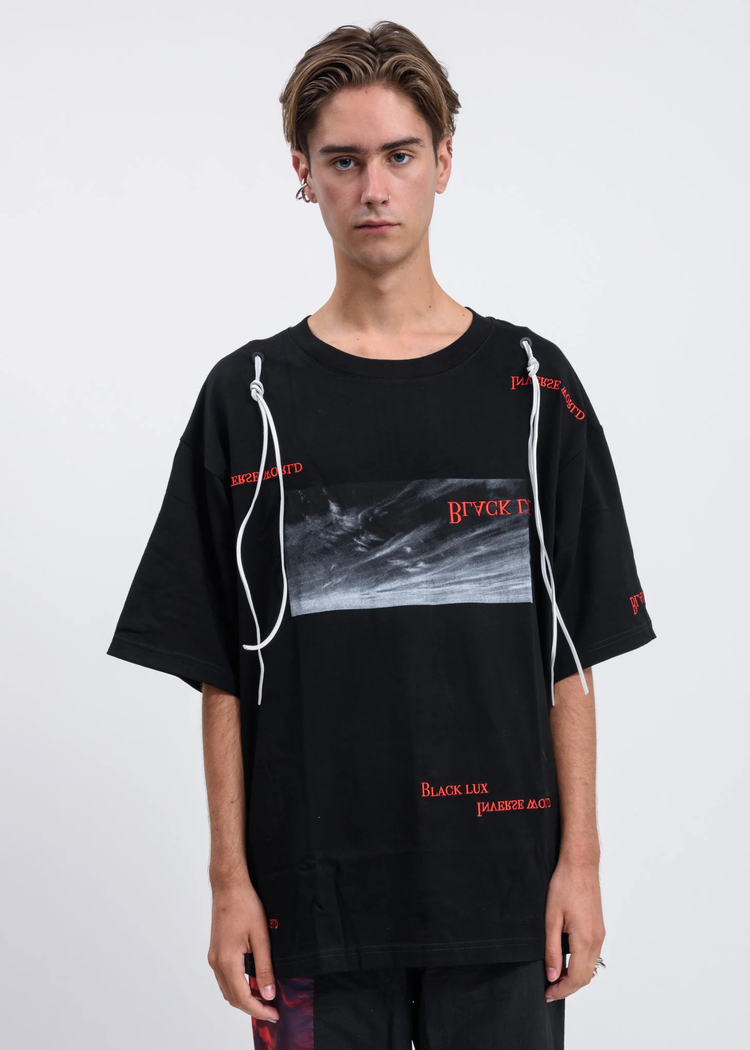 Black Multi Logo T-Shirt w/ Sky Print