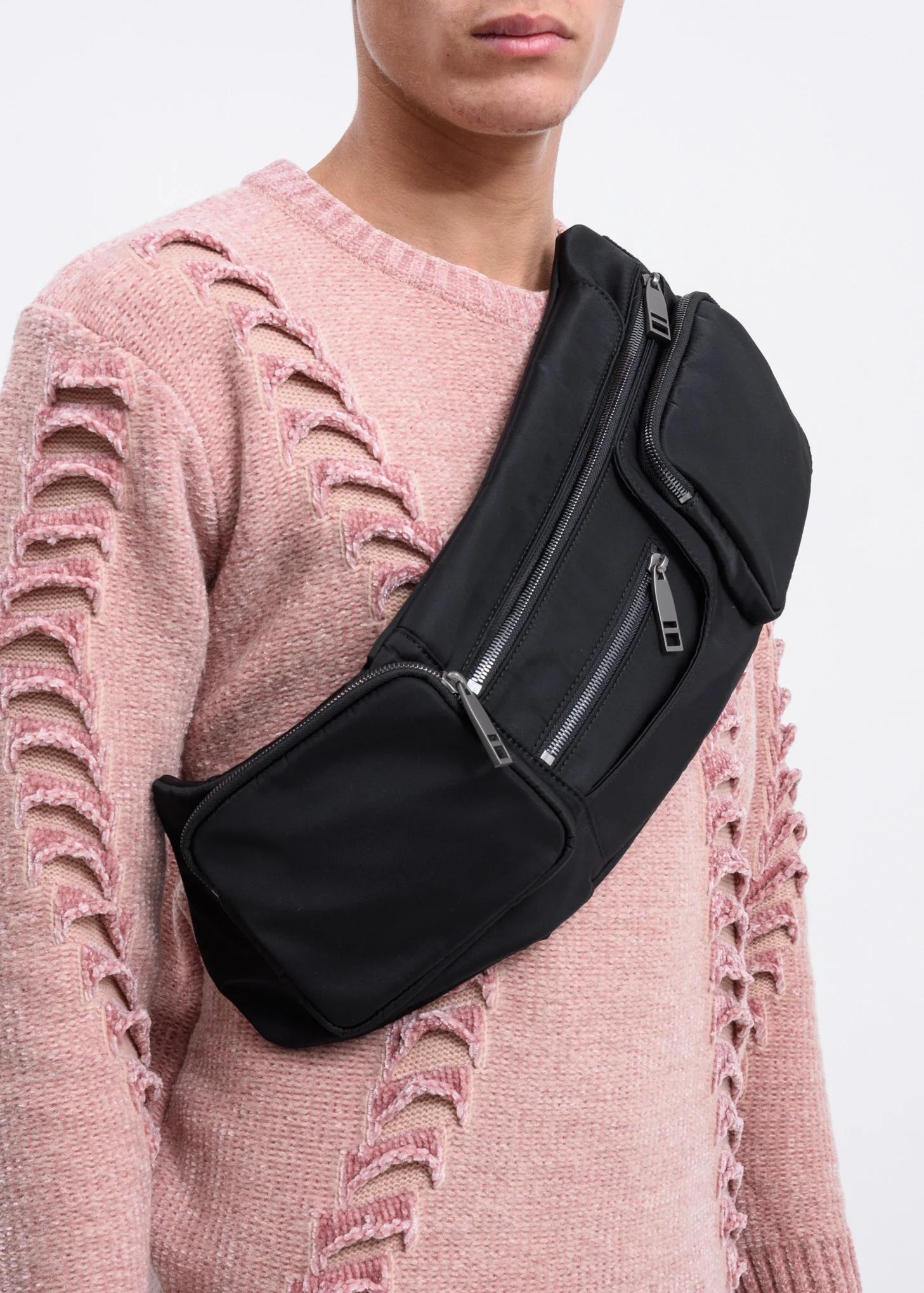Black Multi Pocket Crossbody Bag - Image 2