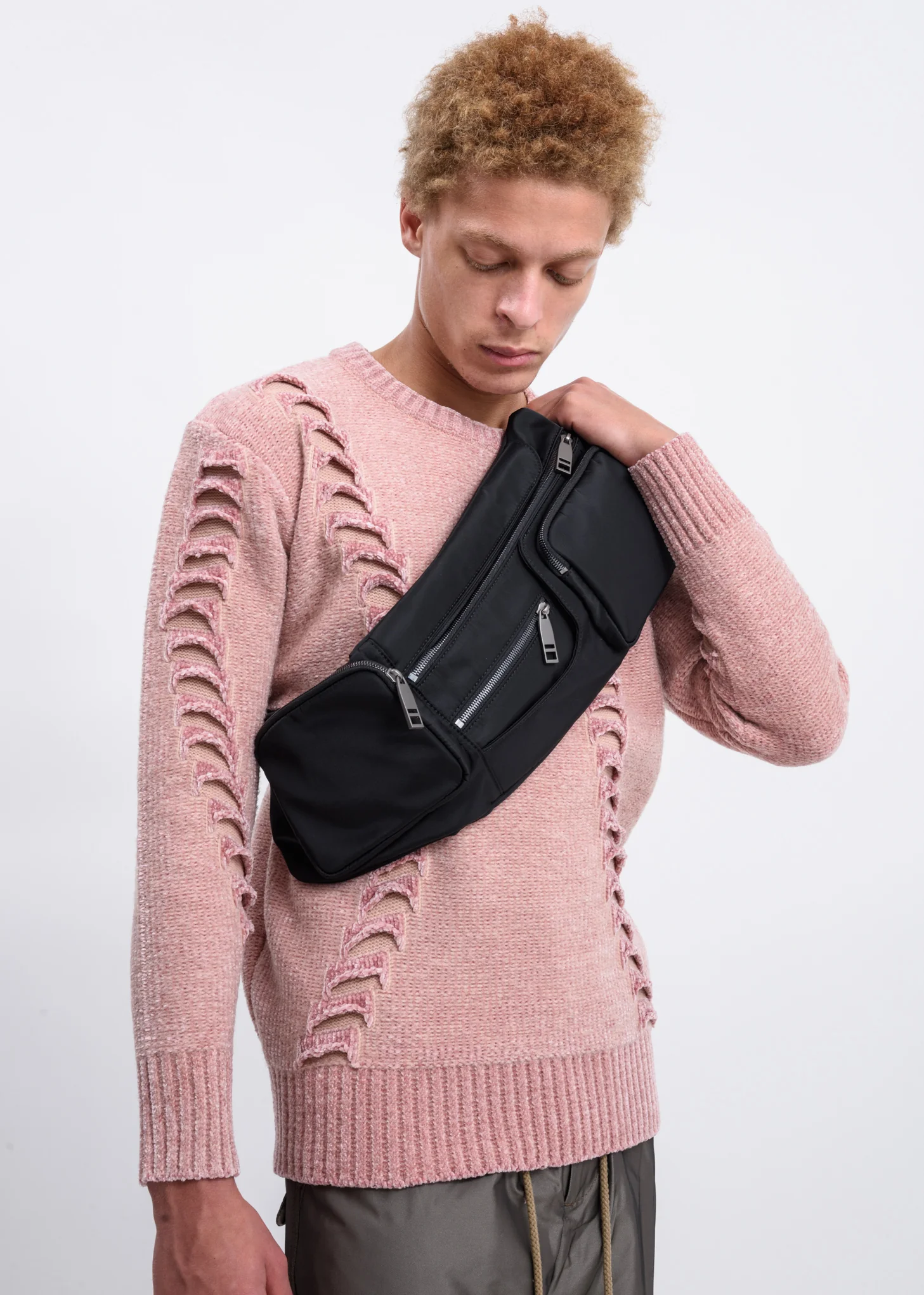 Black Multi Pocket Crossbody Bag - Image 4