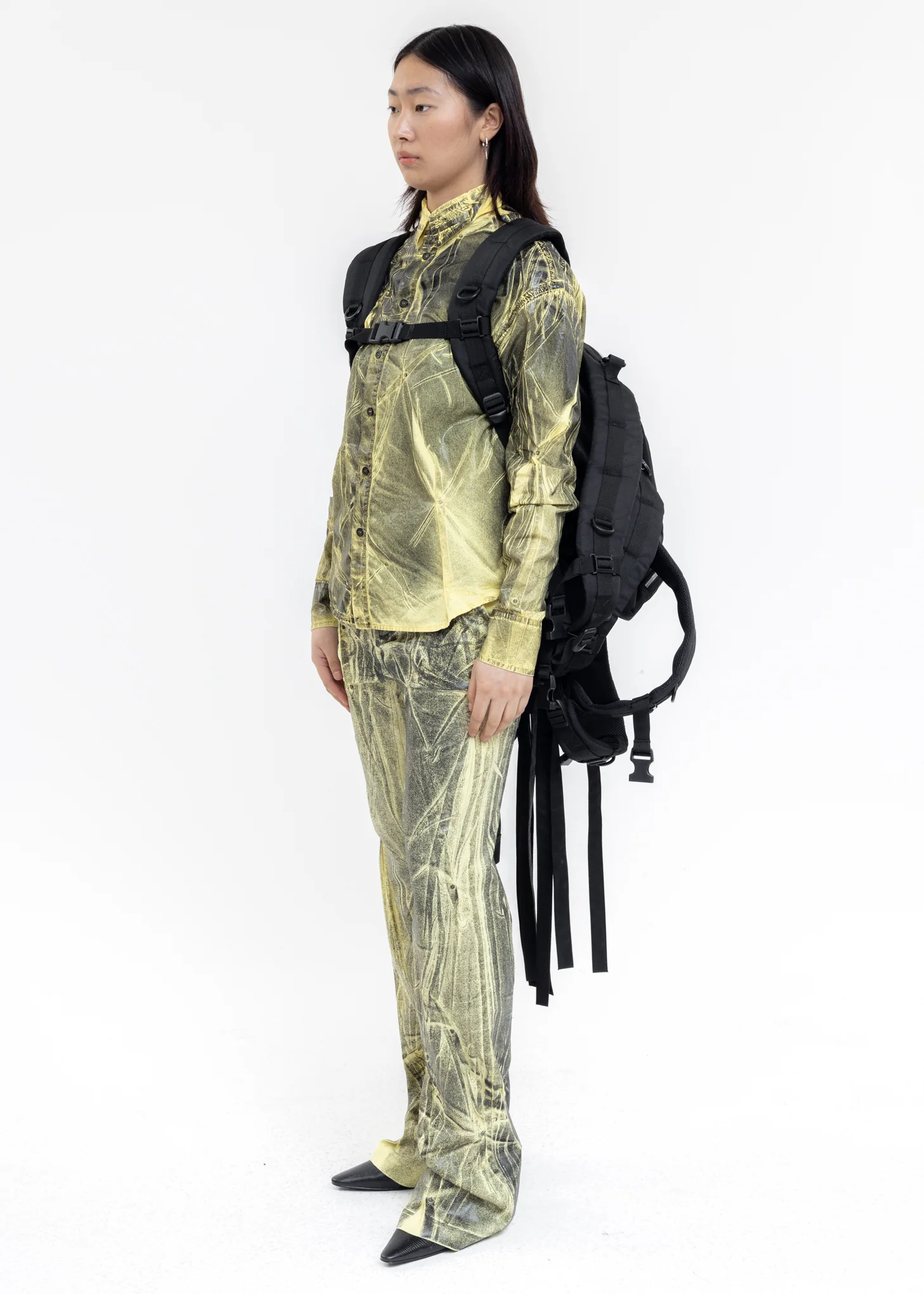 Black Multi Strap Hoodie Backpack - Image 8
