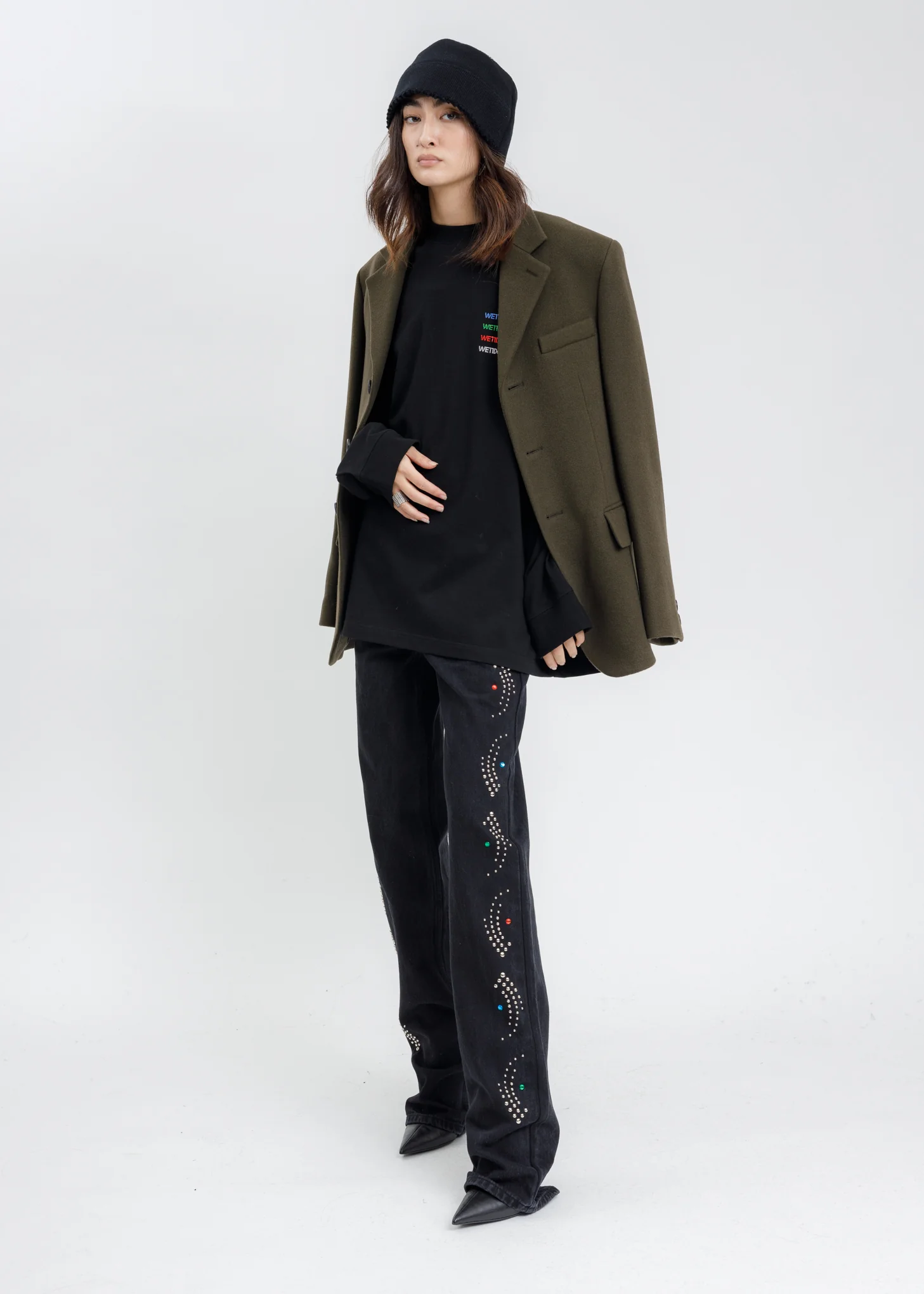 Black Multicolor Crystal Logo Long Sleeves - Image 7
