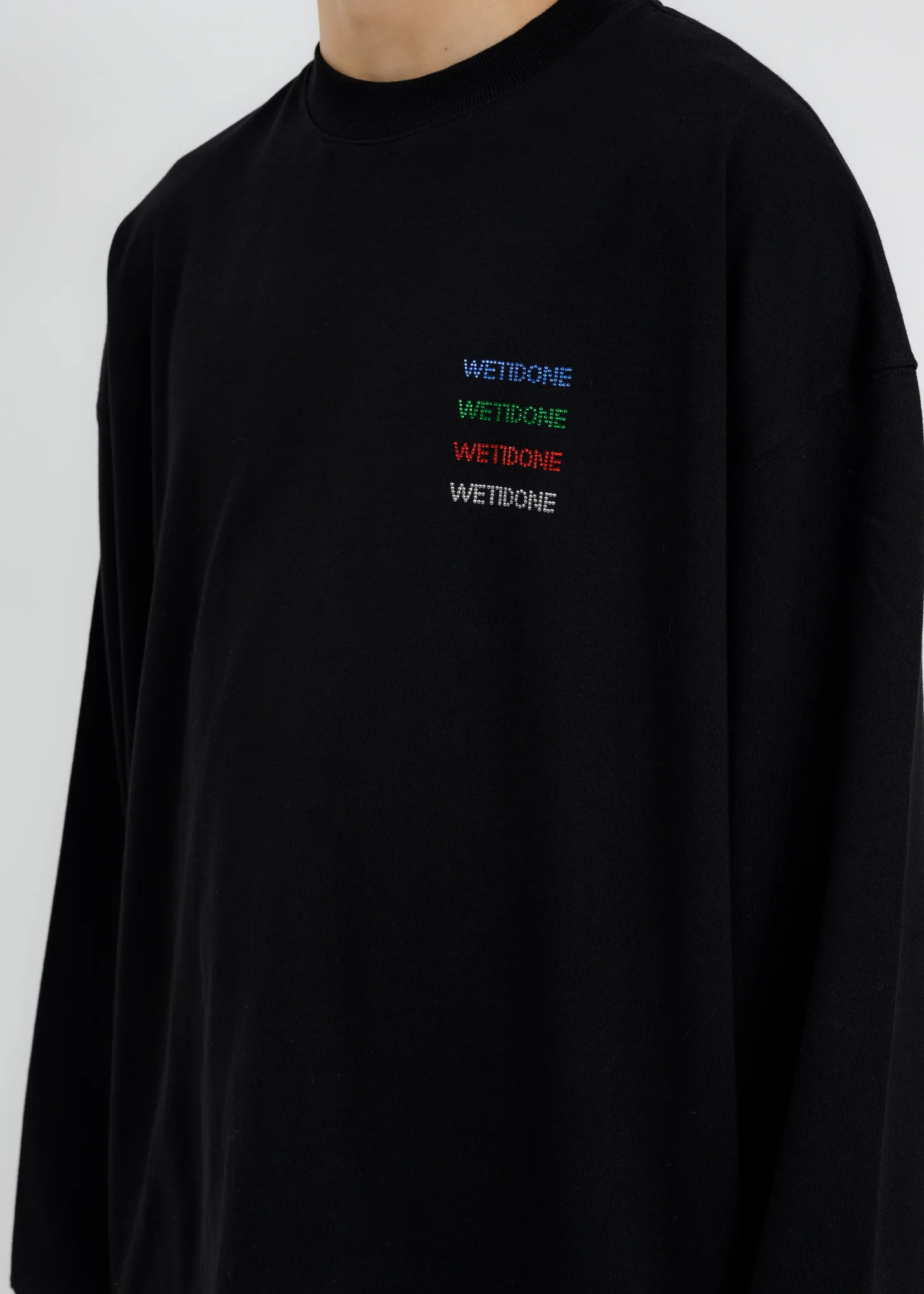 Black Multicolor Crystal Logo Long Sleeves - Image 4