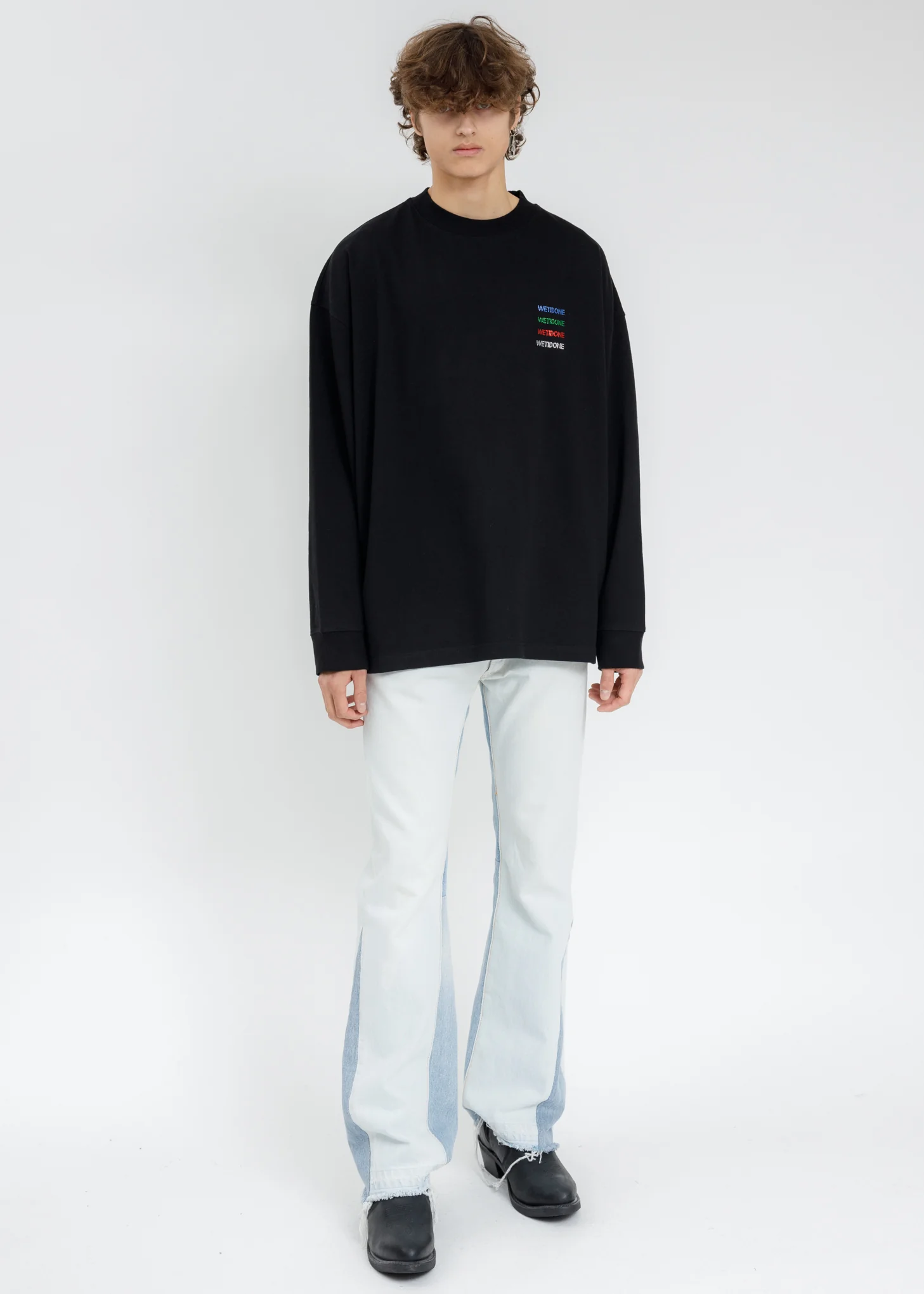 Black Multicolor Crystal Logo Long Sleeves - Image 5
