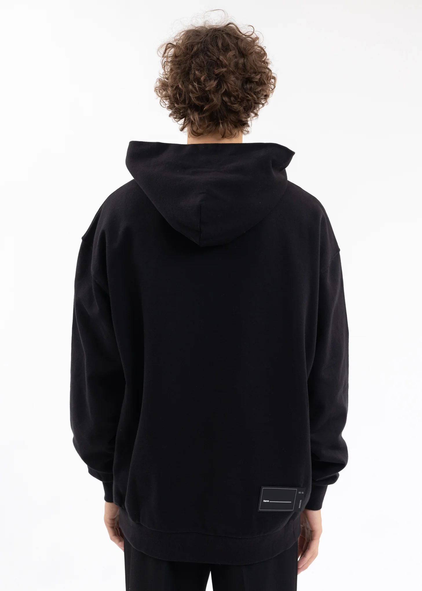 BLACK MULTIPLE FRONT LOGO HOODIE - Image 2