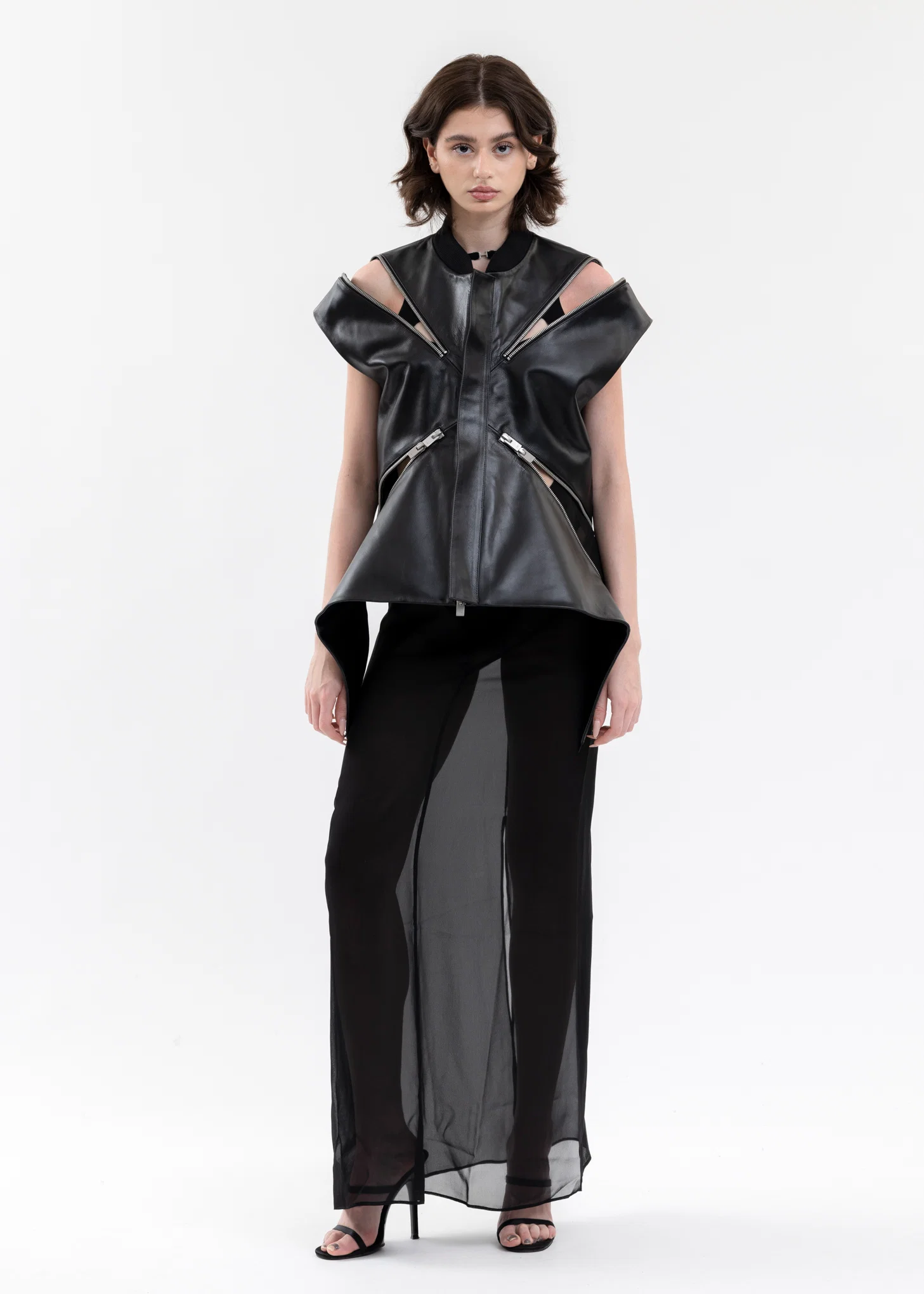 BLACK NEBULE LEATHER VEST - Image 7