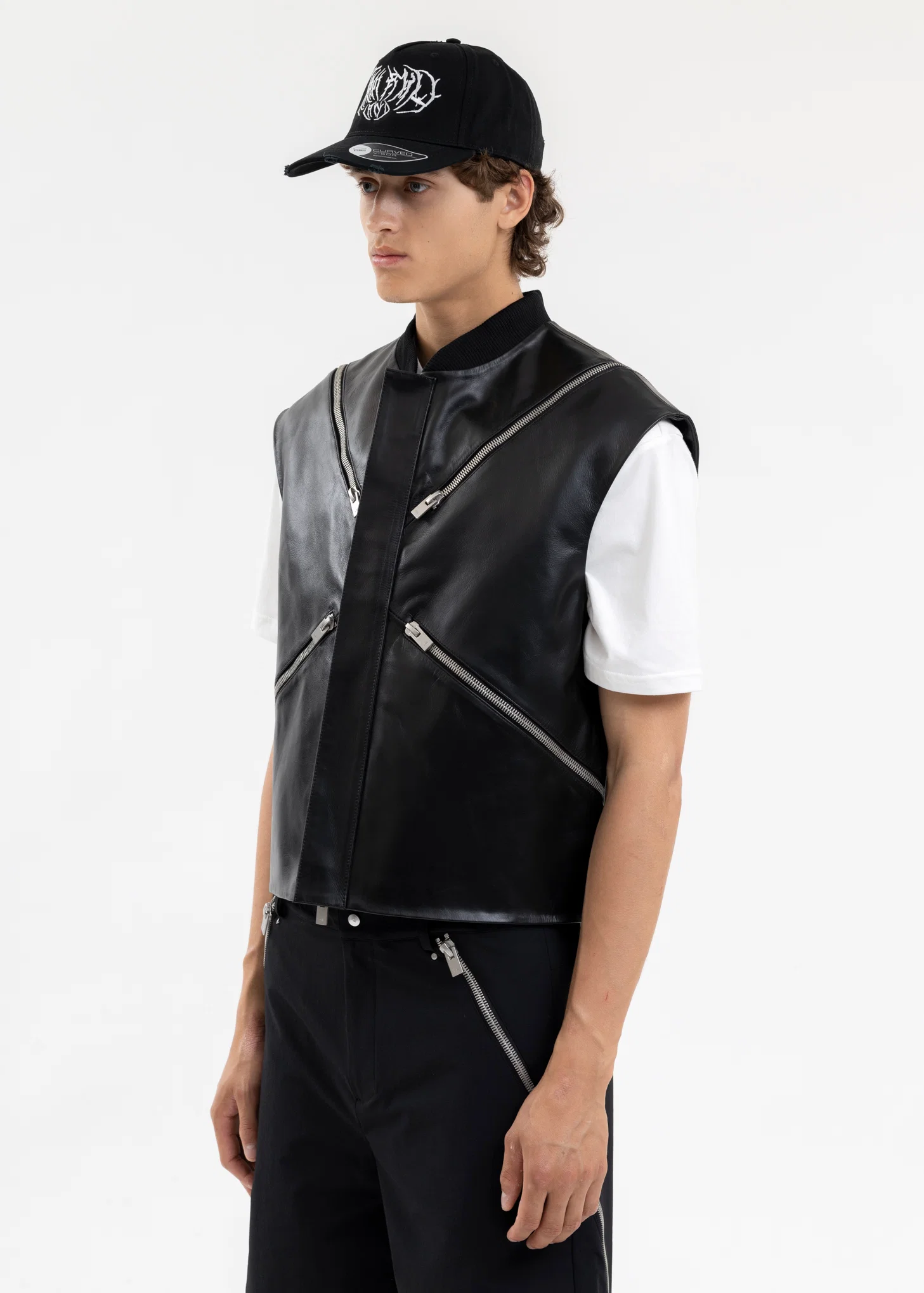 BLACK NEBULE LEATHER VEST - Image 4
