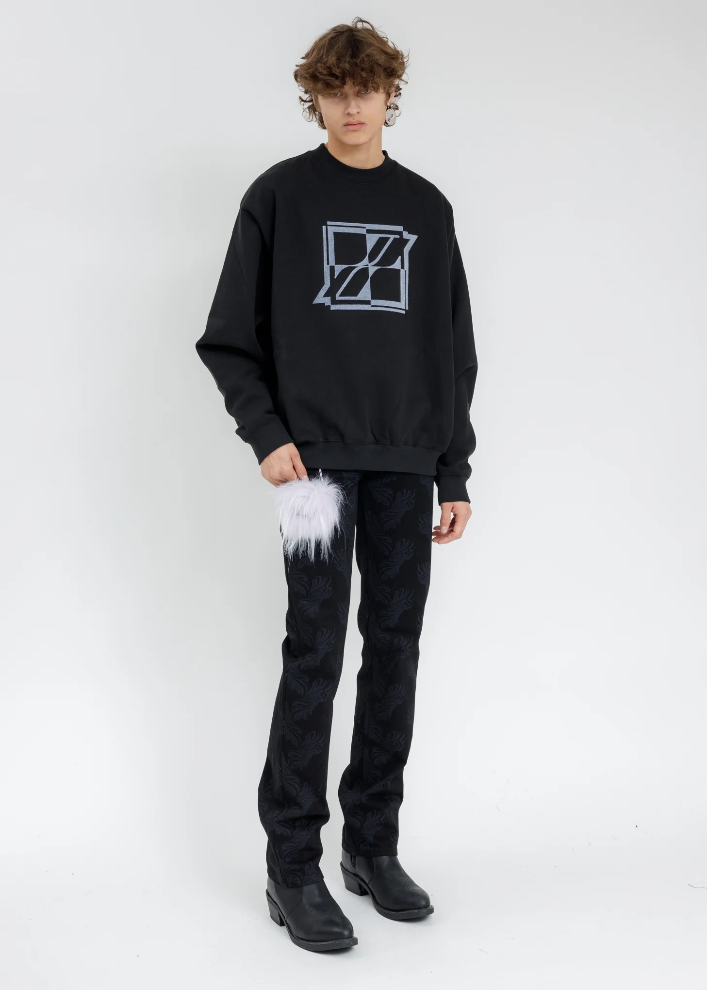 Black New Logo Embroidered Sweatshirt - Image 5