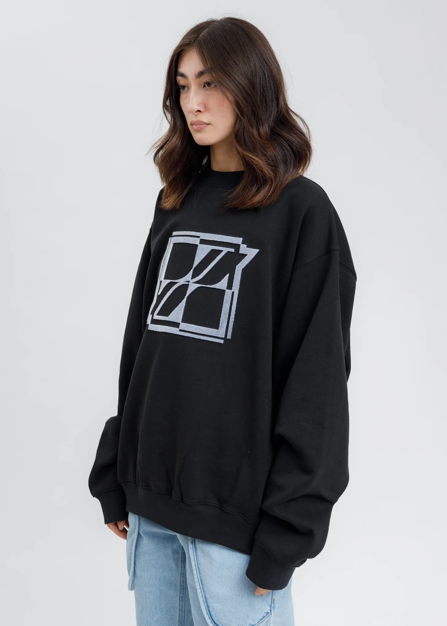 Black New Logo Embroidered Sweatshirt - Image 3