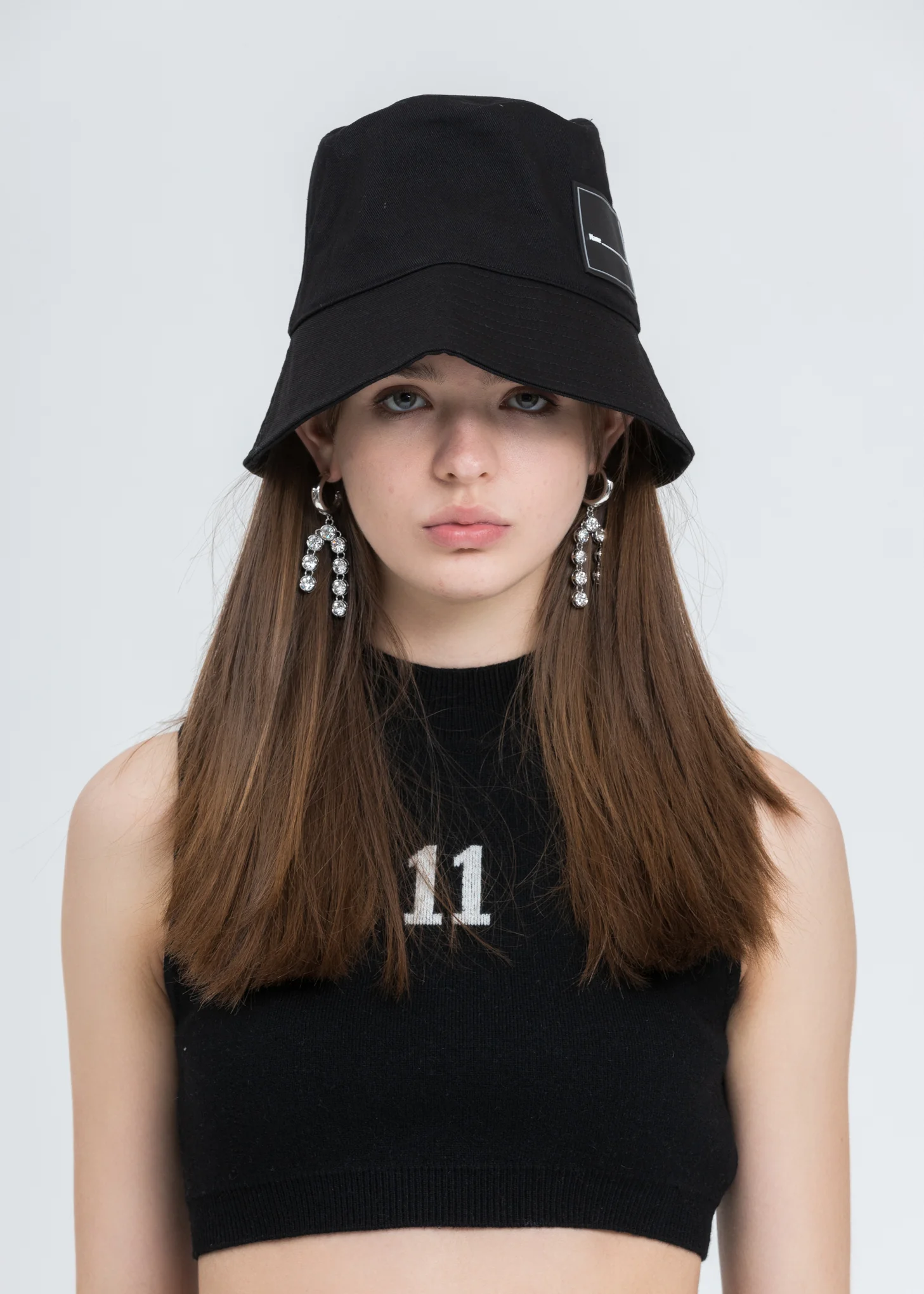 Black New Rubber Patch Bucket Hat - Image 2