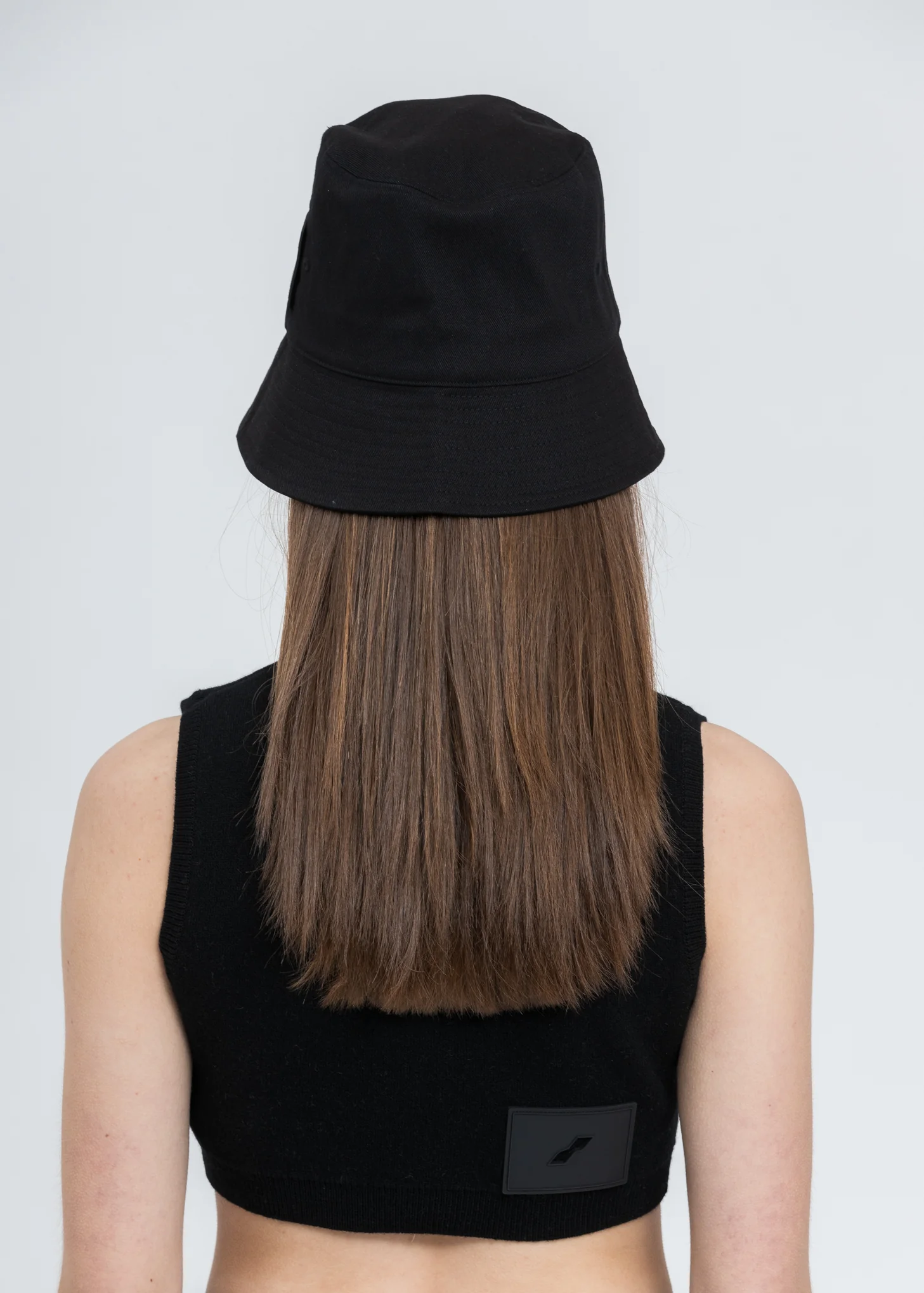 Black New Rubber Patch Bucket Hat - Image 3