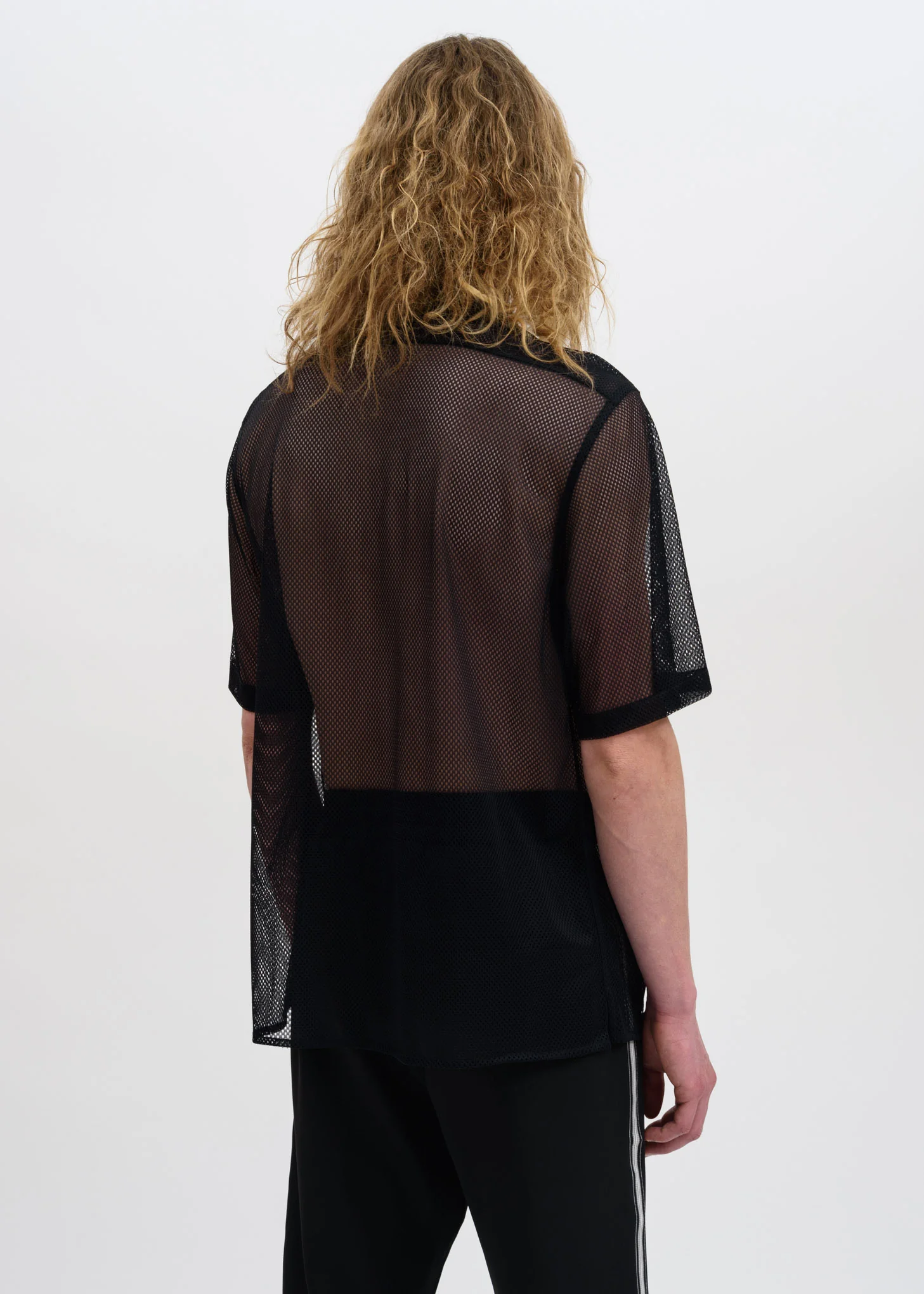Black Niels Mesh Short Sleeve Shirt - Image 2