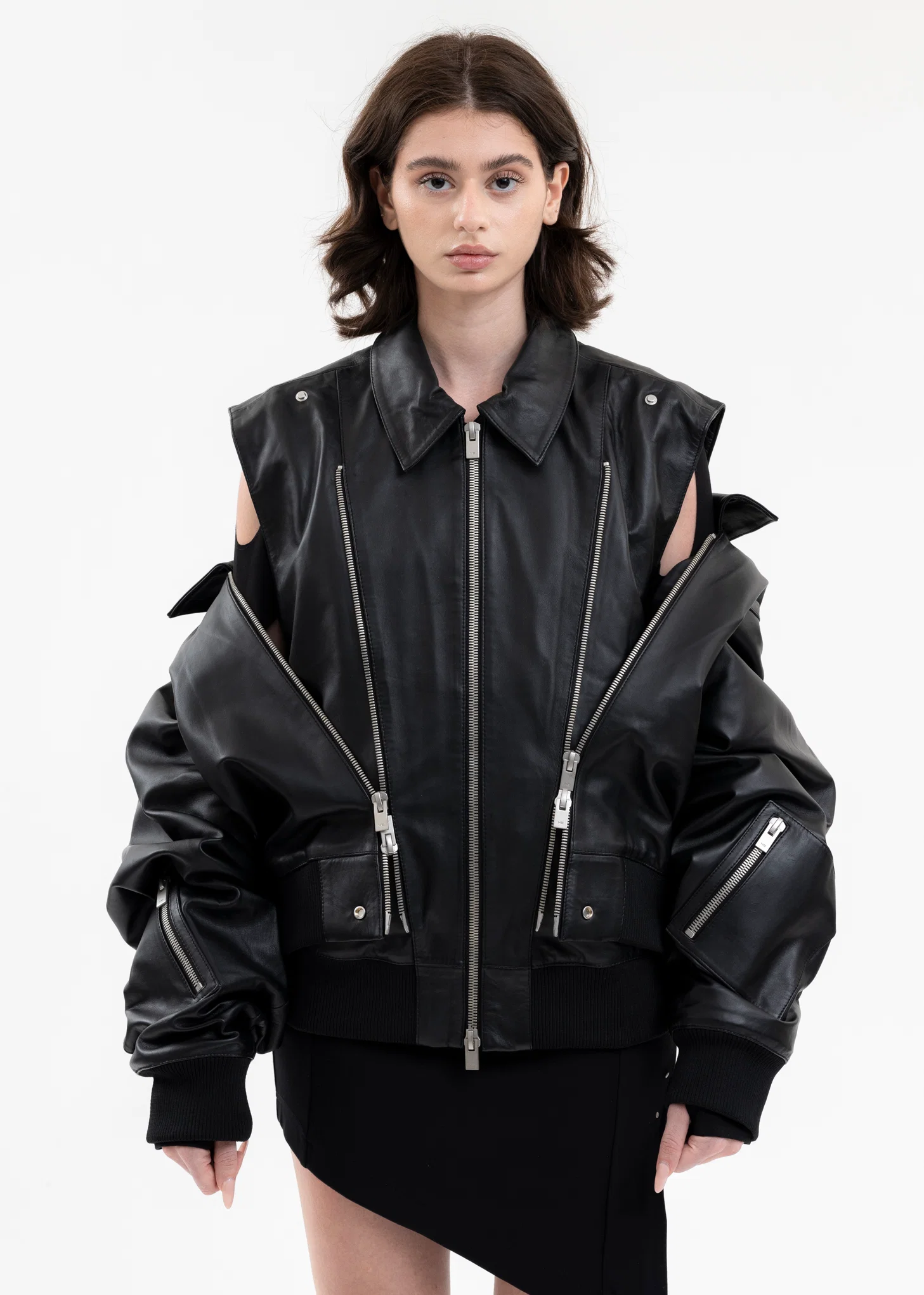 BLACK NIVEOUS LEATHER JACKET - Image 11