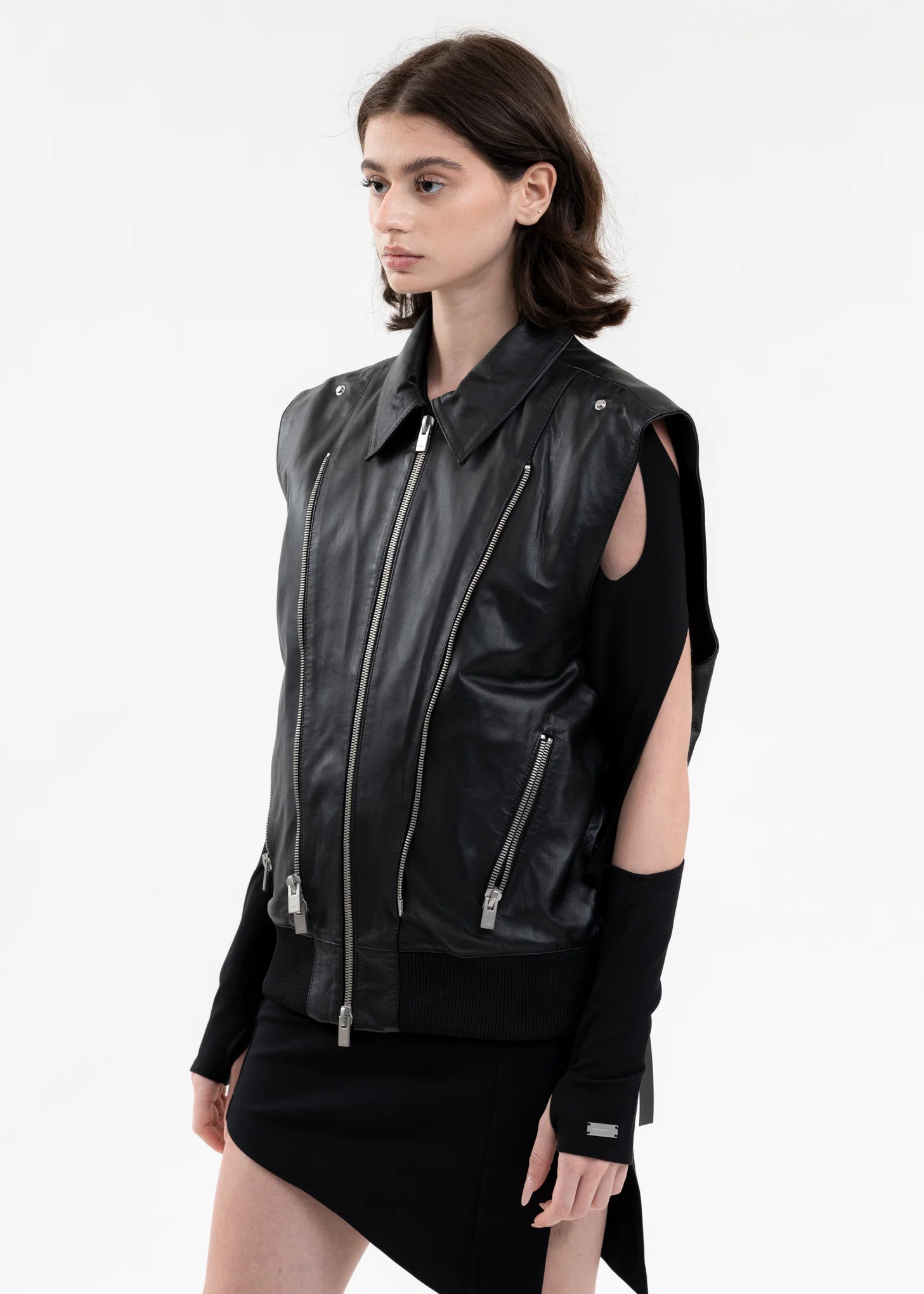 BLACK NIVEOUS LEATHER JACKET - Image 4