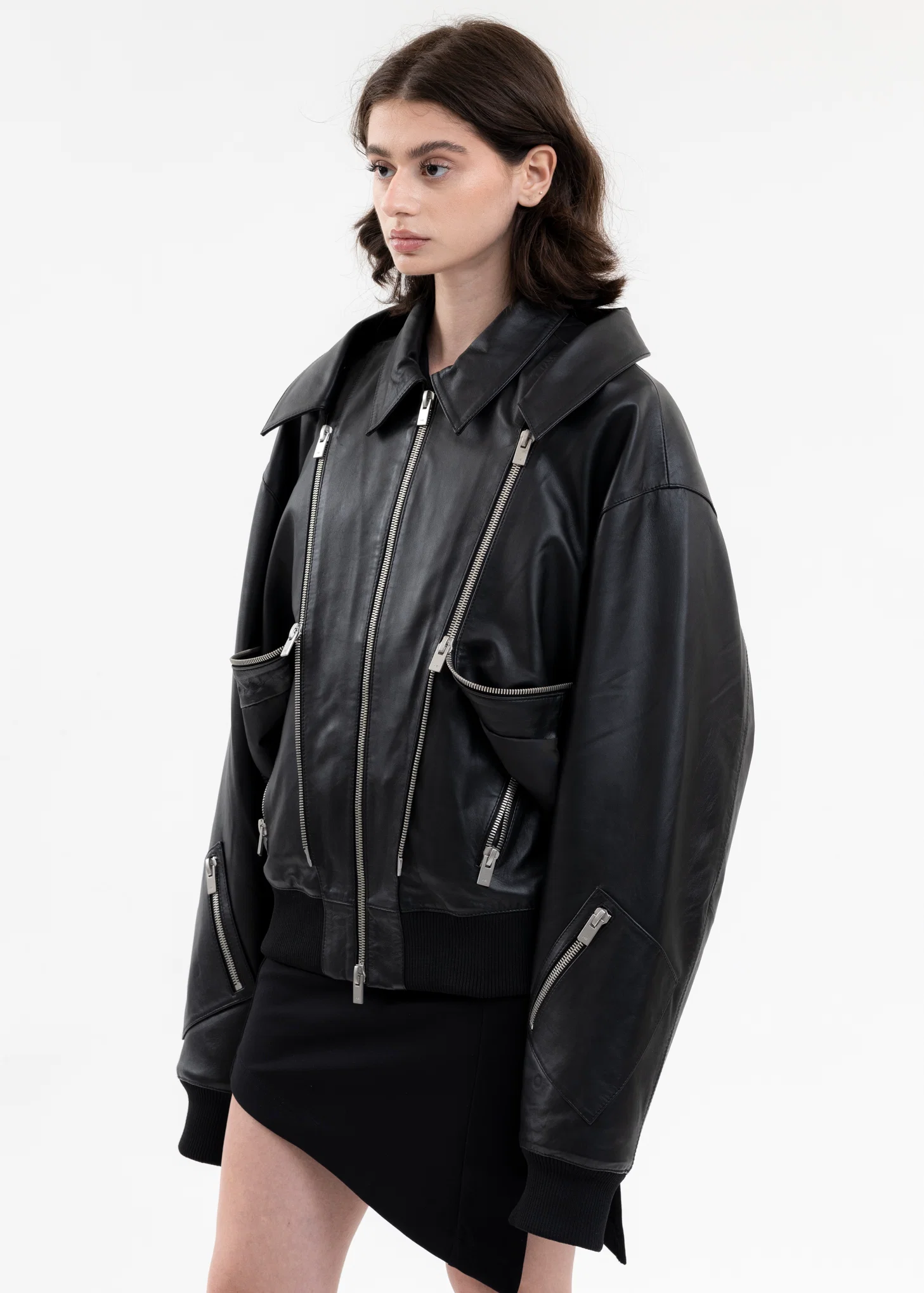 BLACK NIVEOUS LEATHER JACKET - Image 6