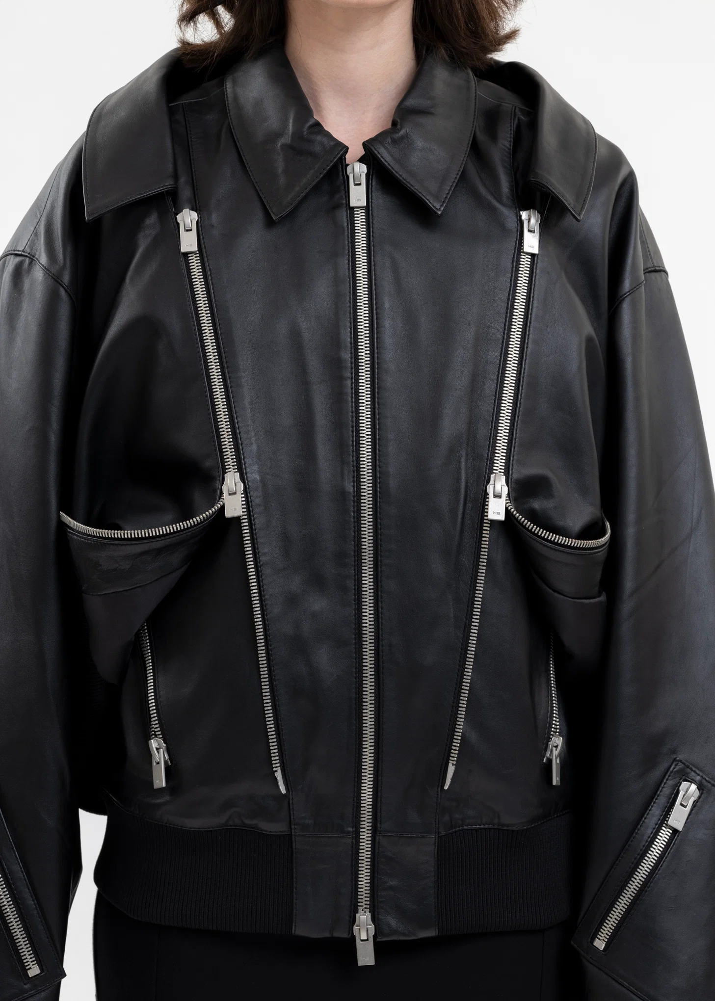 BLACK NIVEOUS LEATHER JACKET - Image 8